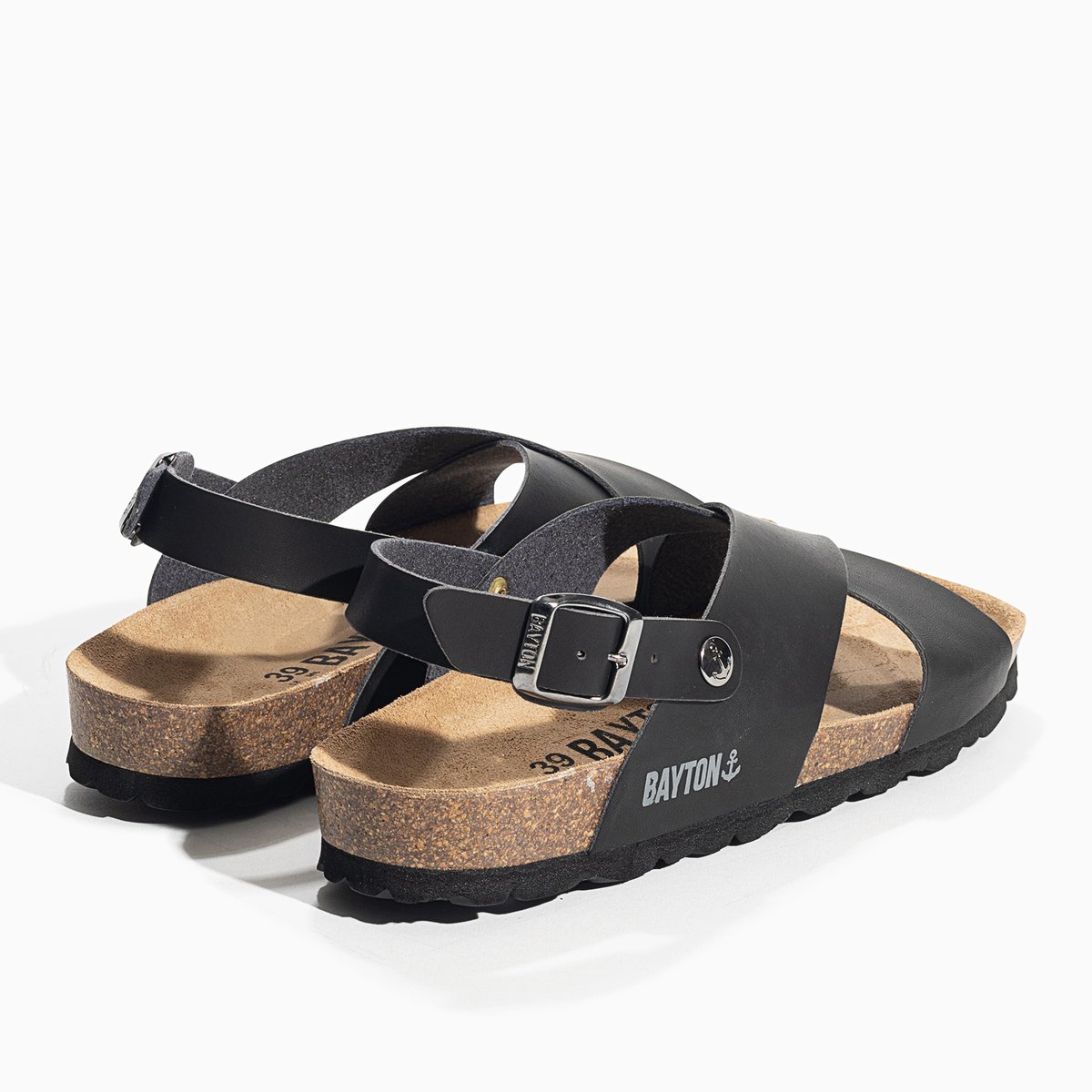 Sandales TWEED noir, BAYTON