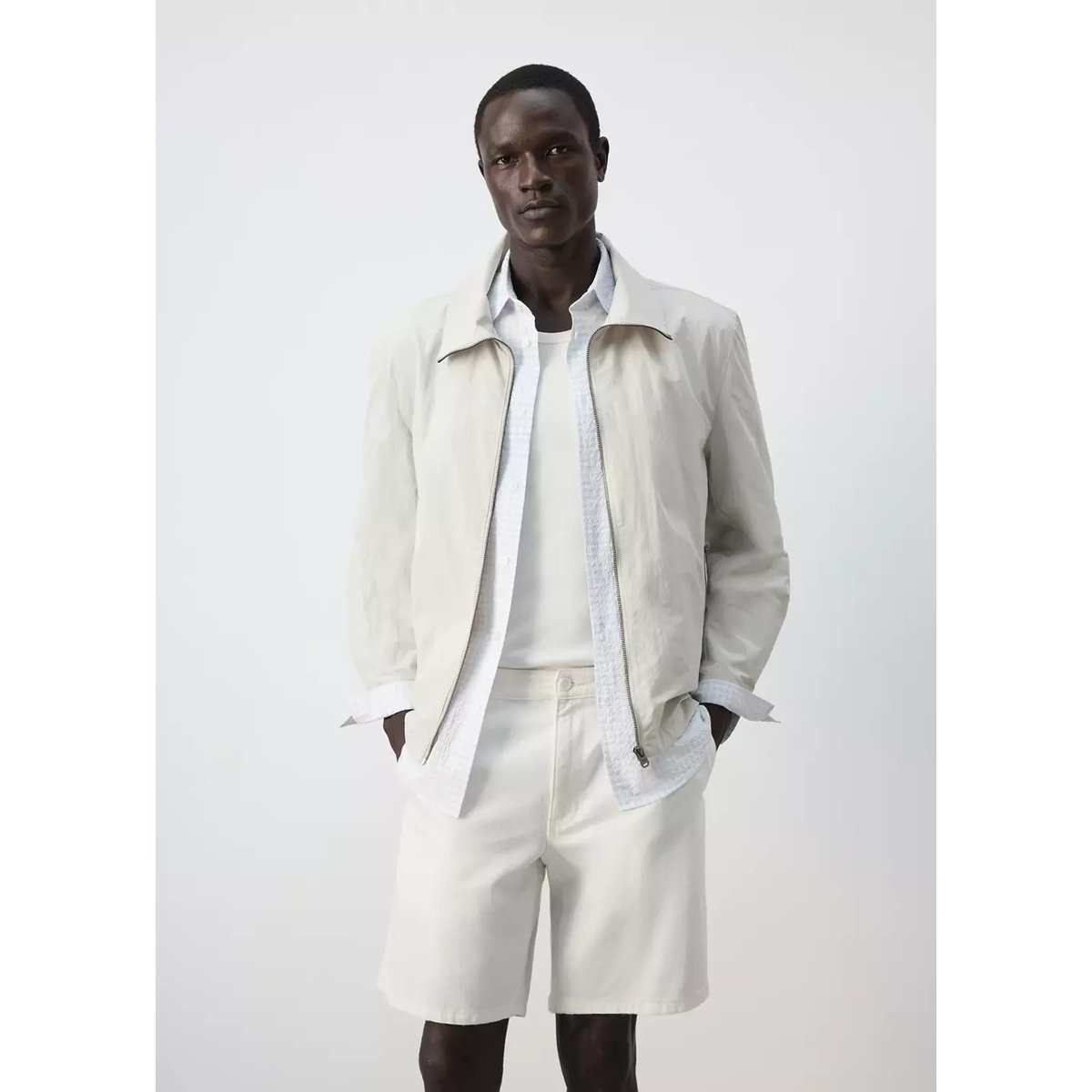 Veste imperméable à poches beige, MANGO MAN