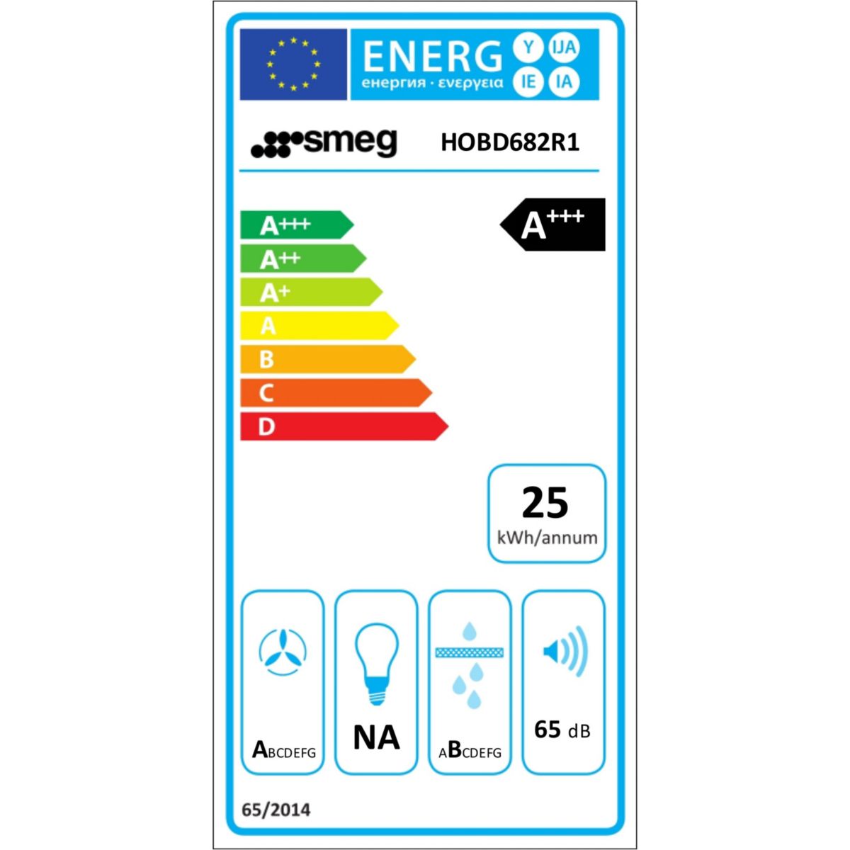 Plaque induction aspirante HOBD682R1 couleur unique, SMEG