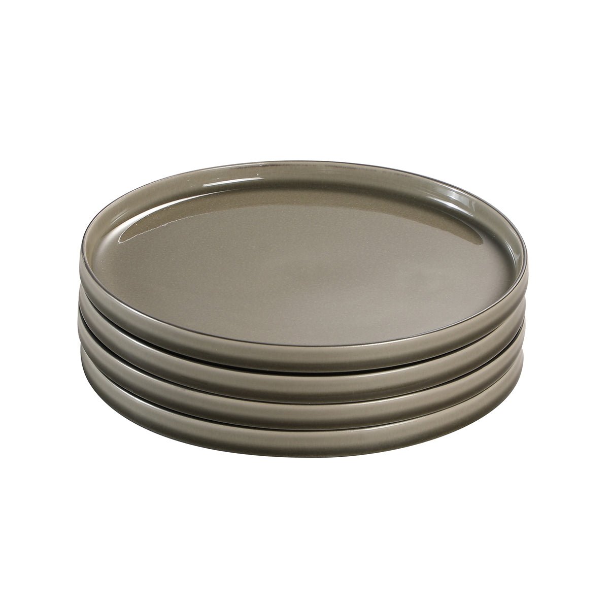 Set de 4 assiettes à dessert en grès D22 GREENY vert, SIA DECO