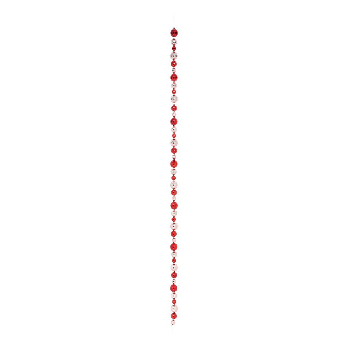 Guirlande de Noël en plastique motif boules rouge et rose 200 cm rouge, FEERIC LIGHTS & CHRISTMAS