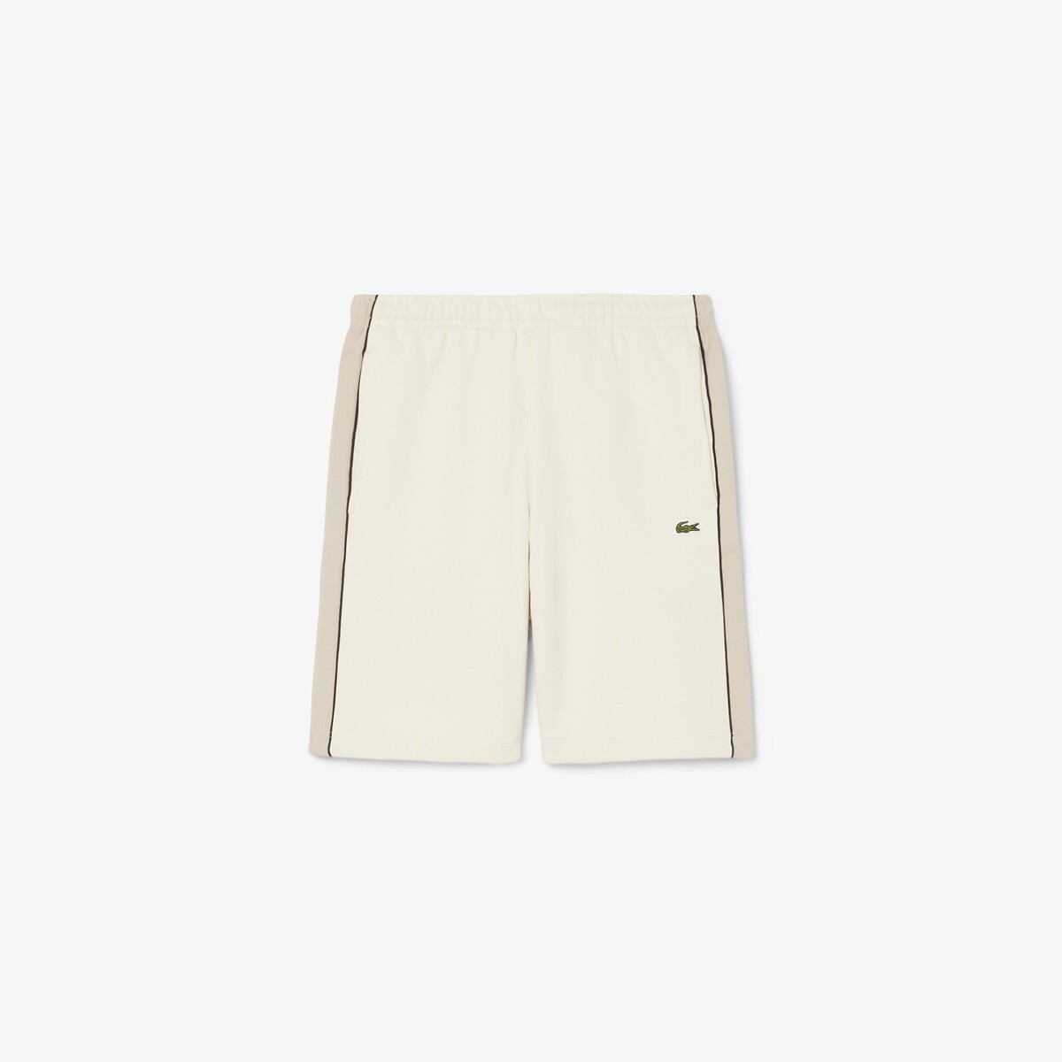 Short regular fit en molleton color-block beige, LACOSTE