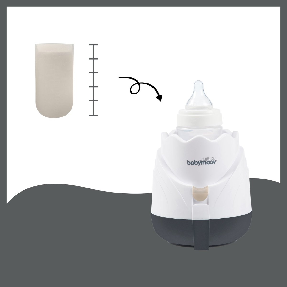 Chauffe biberon tulipe maison bain marie blanc, BABYMOOV