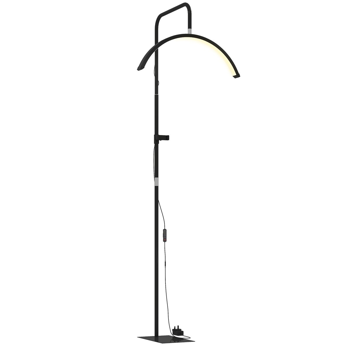 Lampadaire Acier et plastique Noir noir, HOMCOM