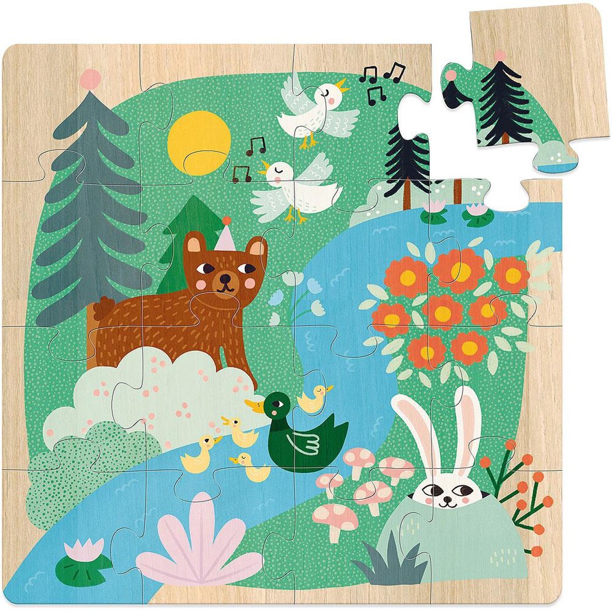 3 puzzles Animaux du monde bleu, VILAC