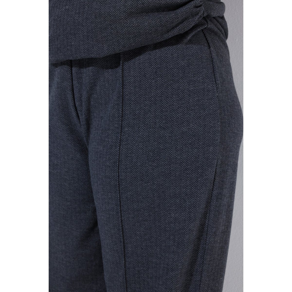 Pantalon Rose, motif à chevrons chiné anthracite, ULLA POPKEN
