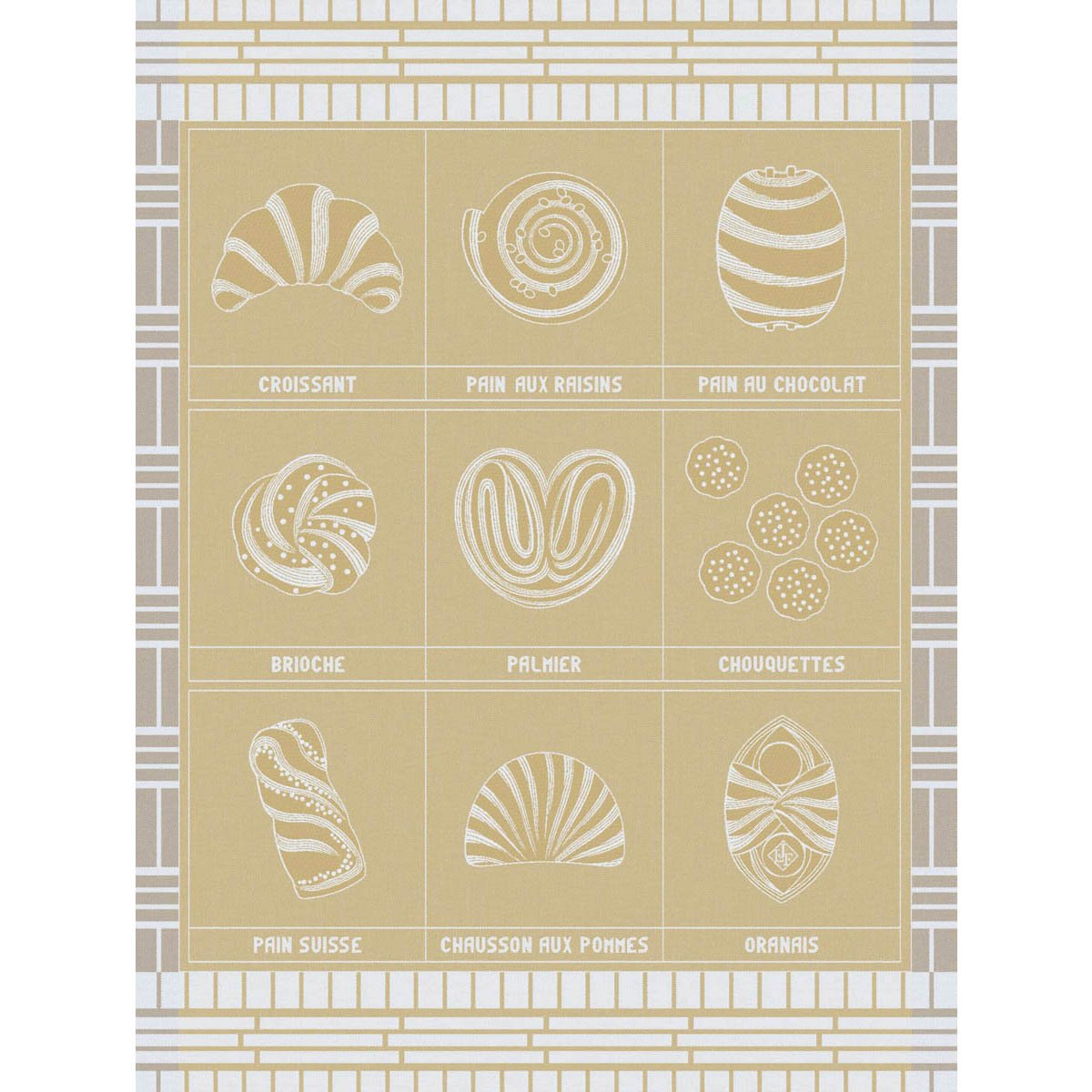 Torchon Haute Viennoiserie Coton crème, LE JACQUARD FRANCAIS