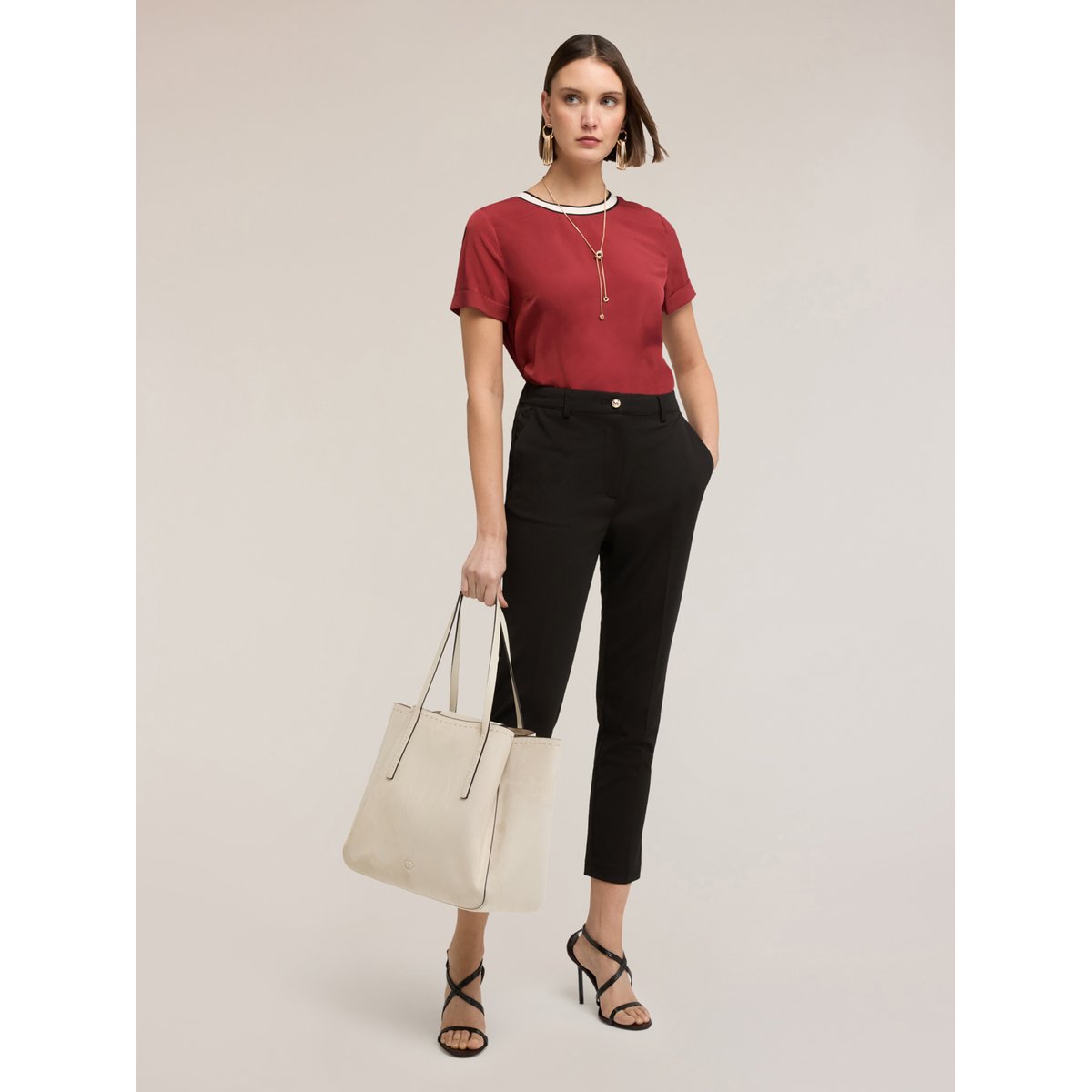 Chemisier avec bordure en tricot burgundy, MOTIVI