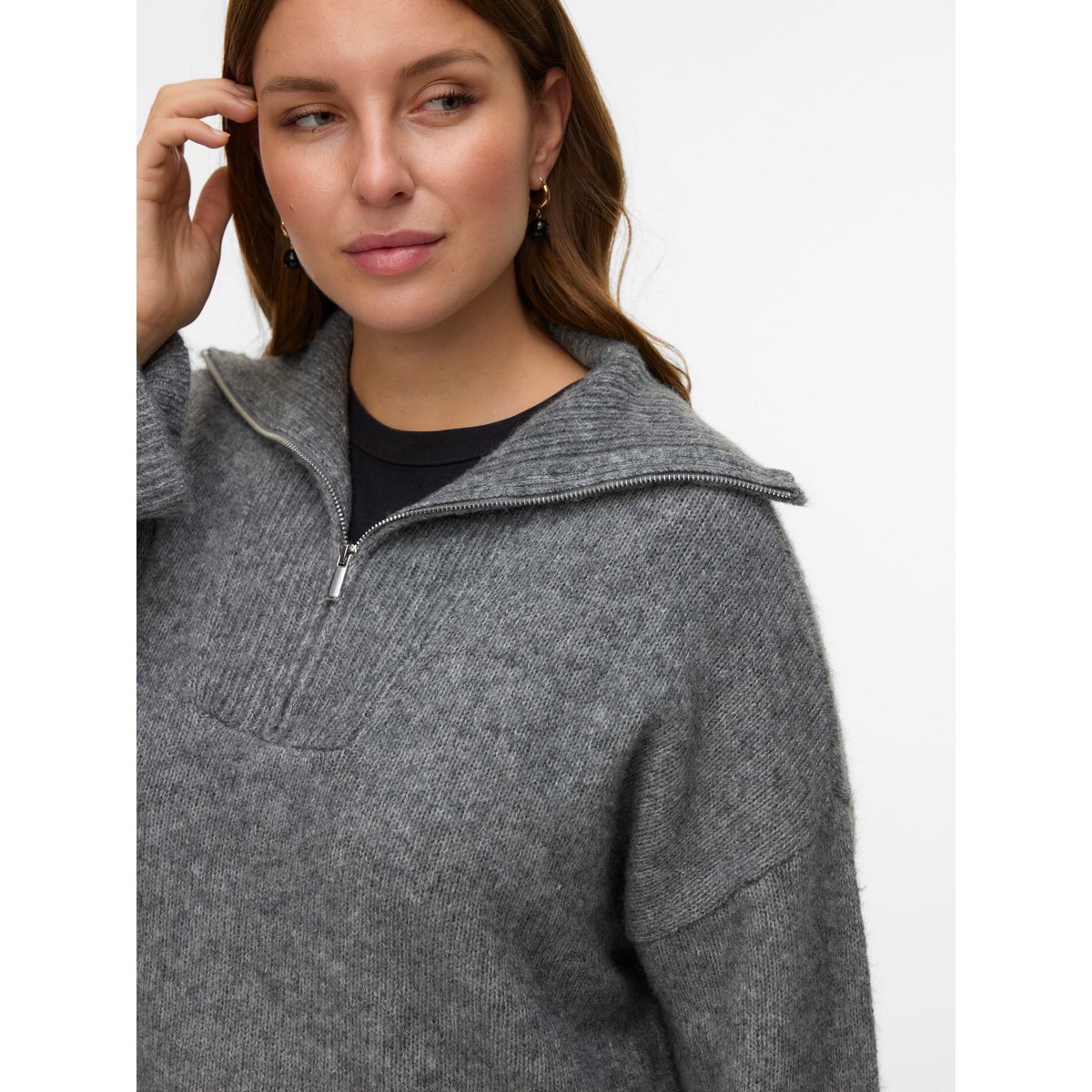 Pull En Maille medium grey melange, VERO MODA