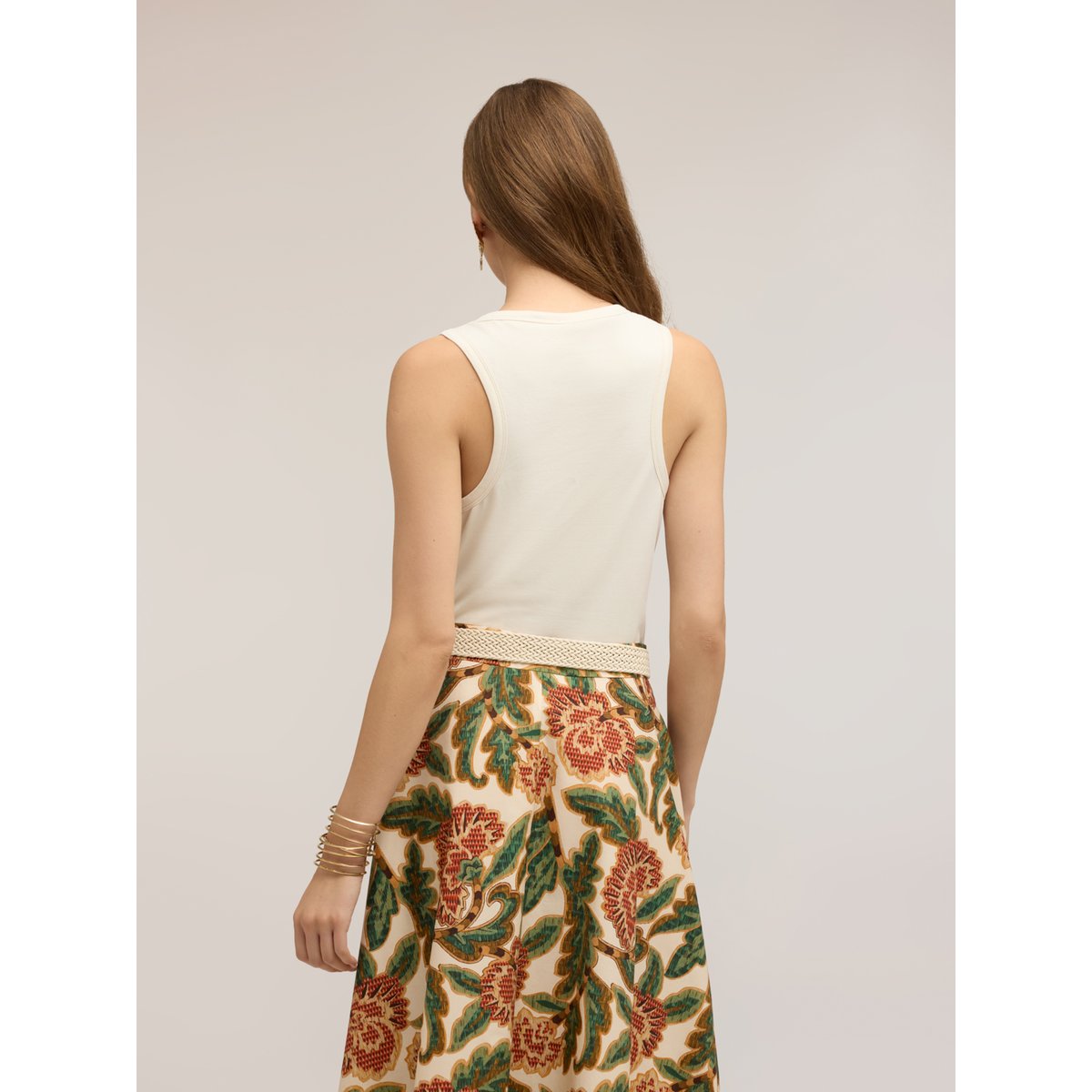 Top avec cœur en paillettes beige, MOTIVI