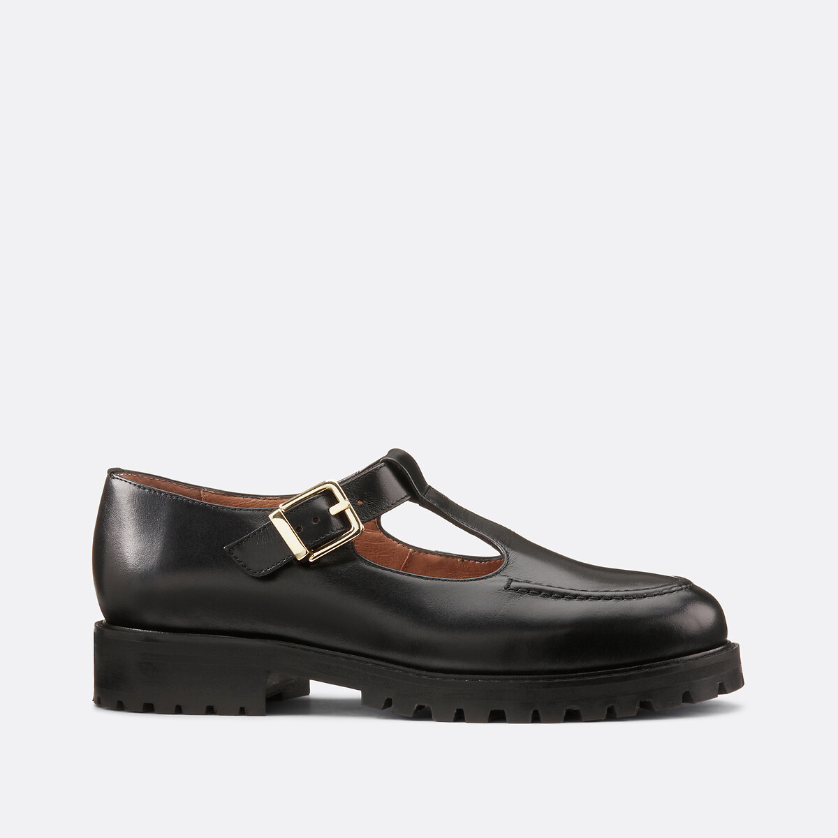 Mocassins en cuir noir, LA REDOUTE COLLECTIONS