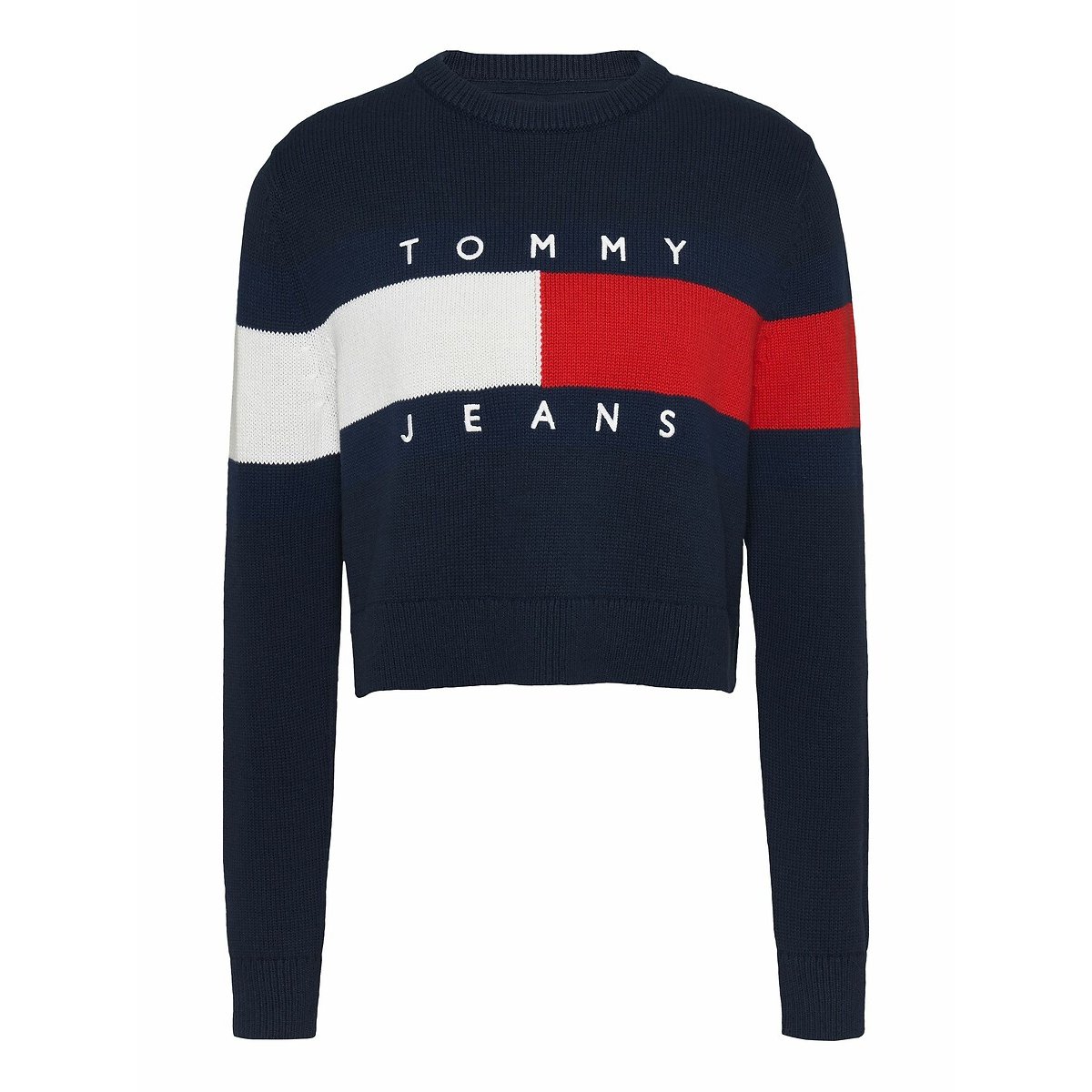 Printed Crew Neck Jumper navy, TOMMY JEANS