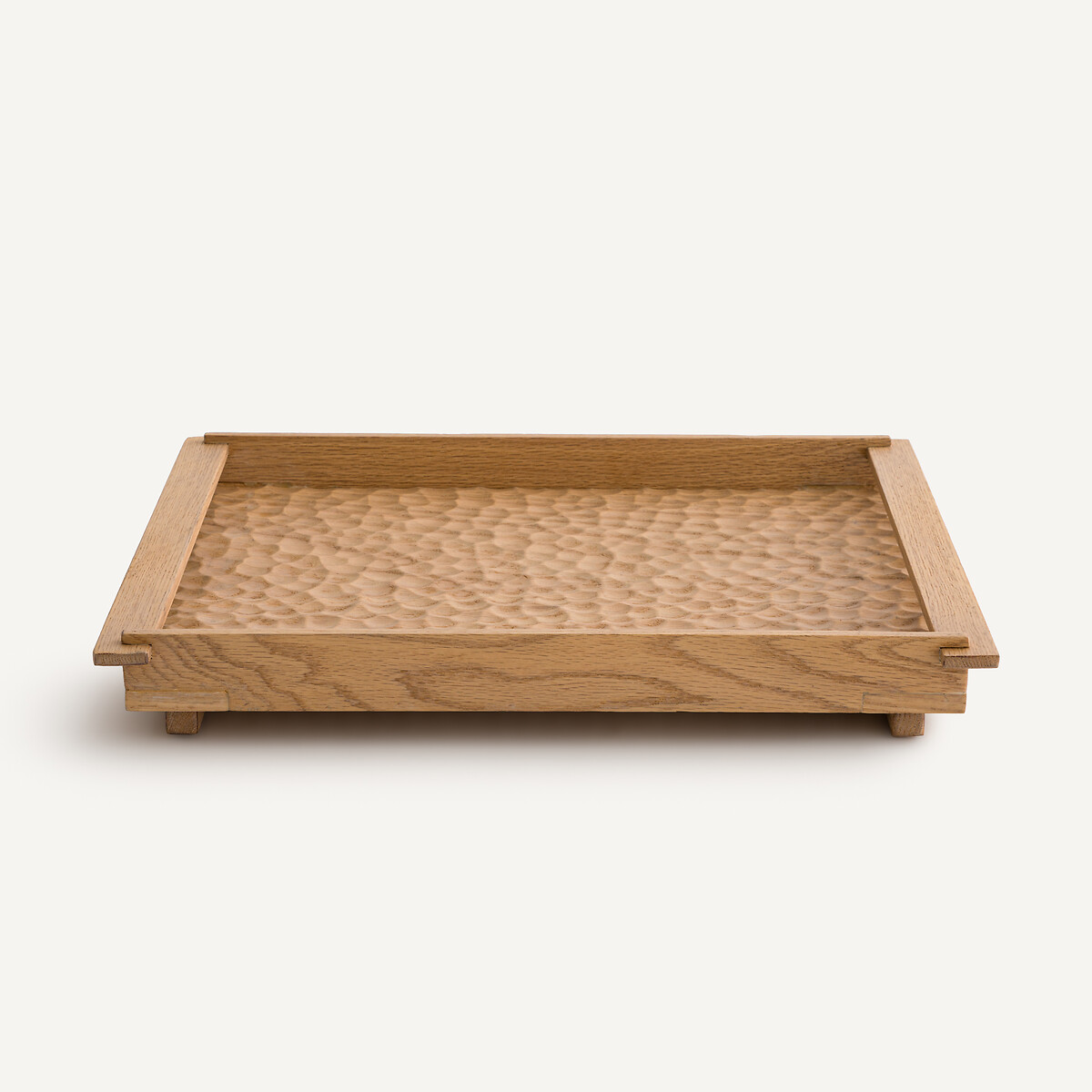 Plateau rectangulaire en chêne massif gougé, profondeur 37 cm, AZAEL chêne naturel, AM.PM