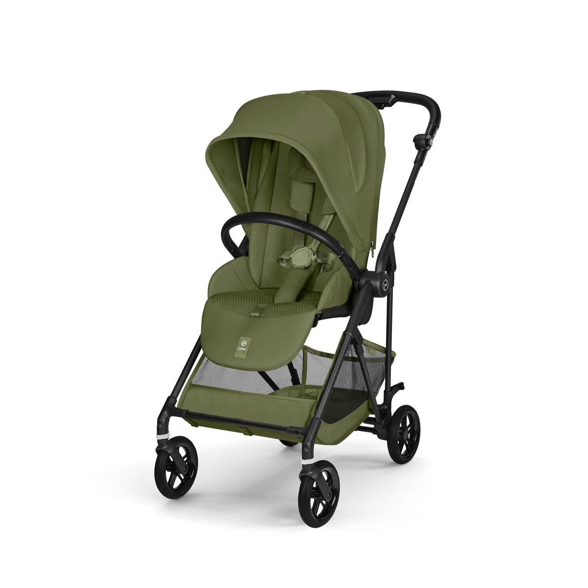 Pack poussette duo Melio Carbon 6 + siège auto Aton B2 i-Size vert moss green, CYBEX