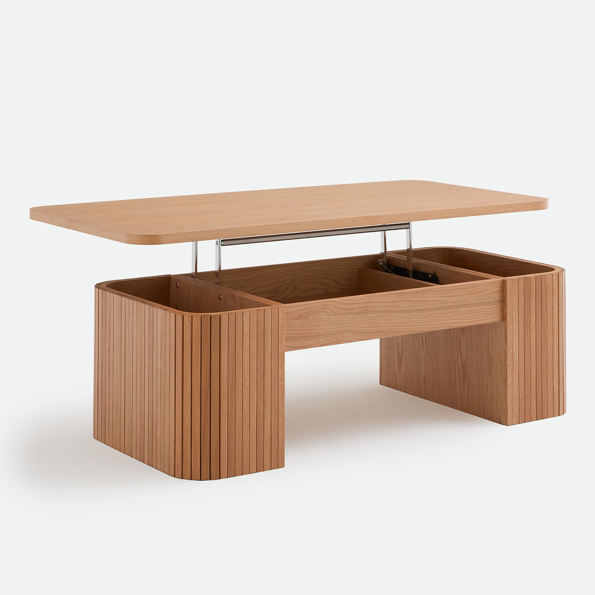 Table basse, avec plateau relevable et rangements cachés, plaqué chêne, LATTI chêne, LA REDOUTE INTERIEURS