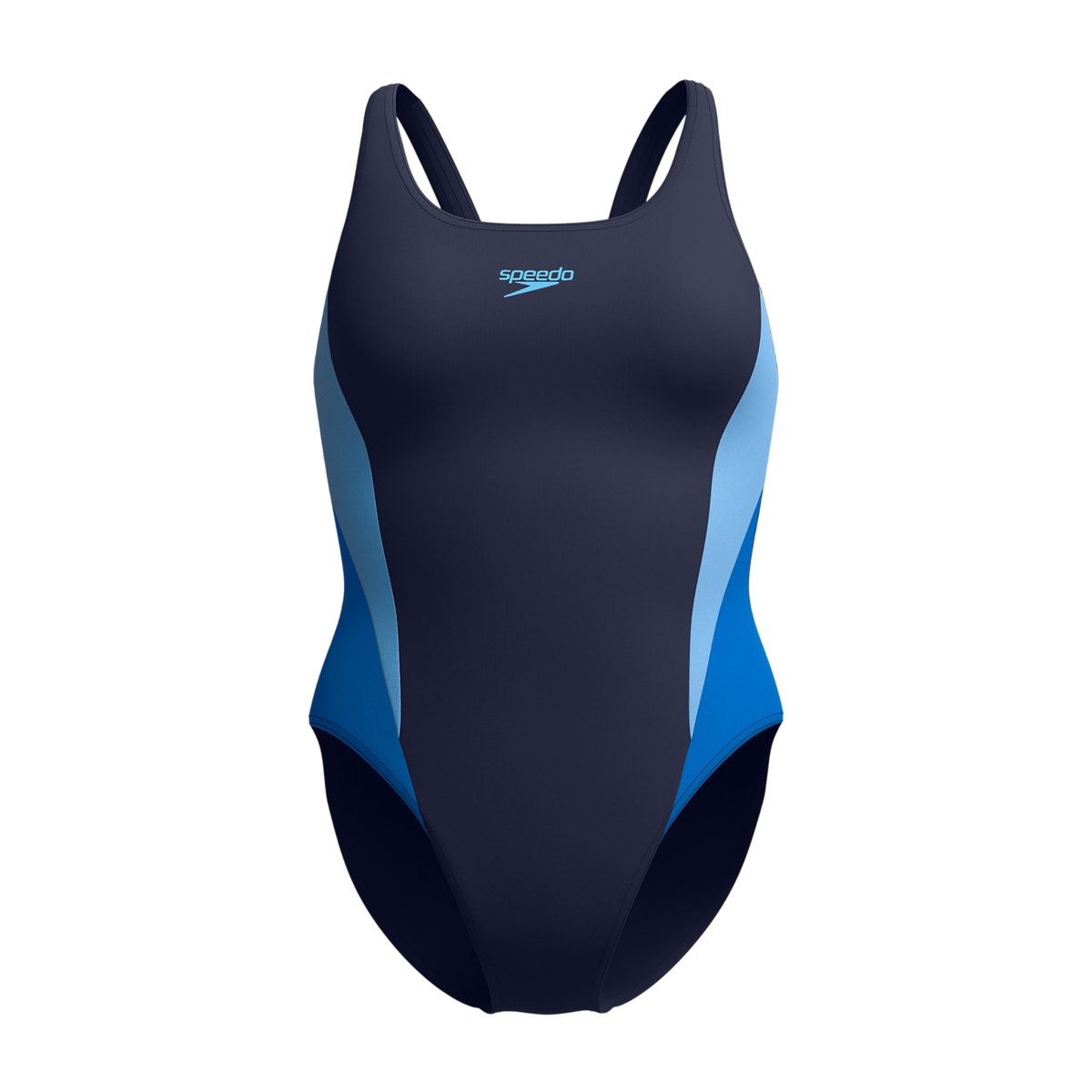 Maillot de bain 1 pièce dos nageur motif/style blocs de couleurs bleu, SPEEDO