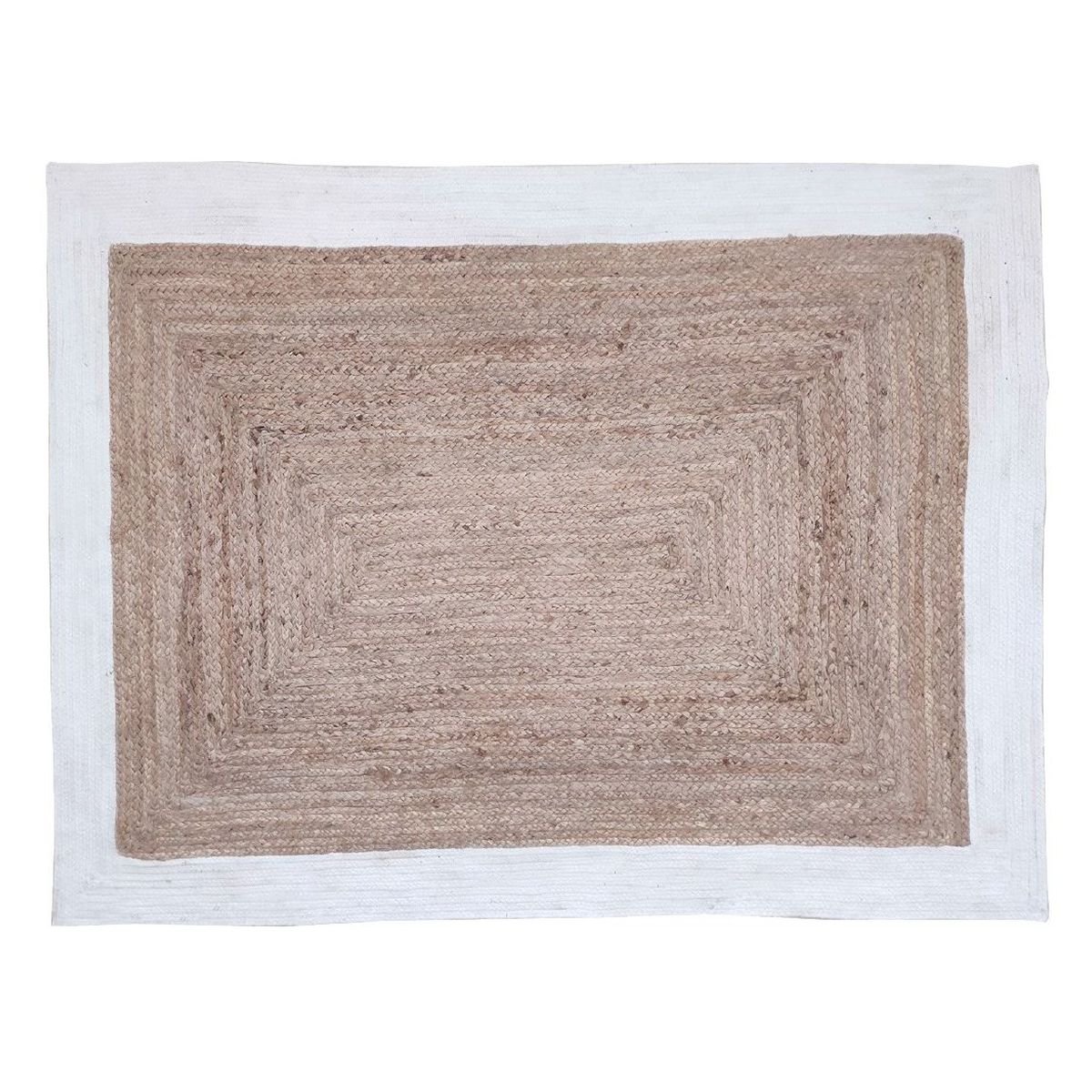 Tapis de salon bicolore uni coton SLOW LIFE RINA beige, TODAY