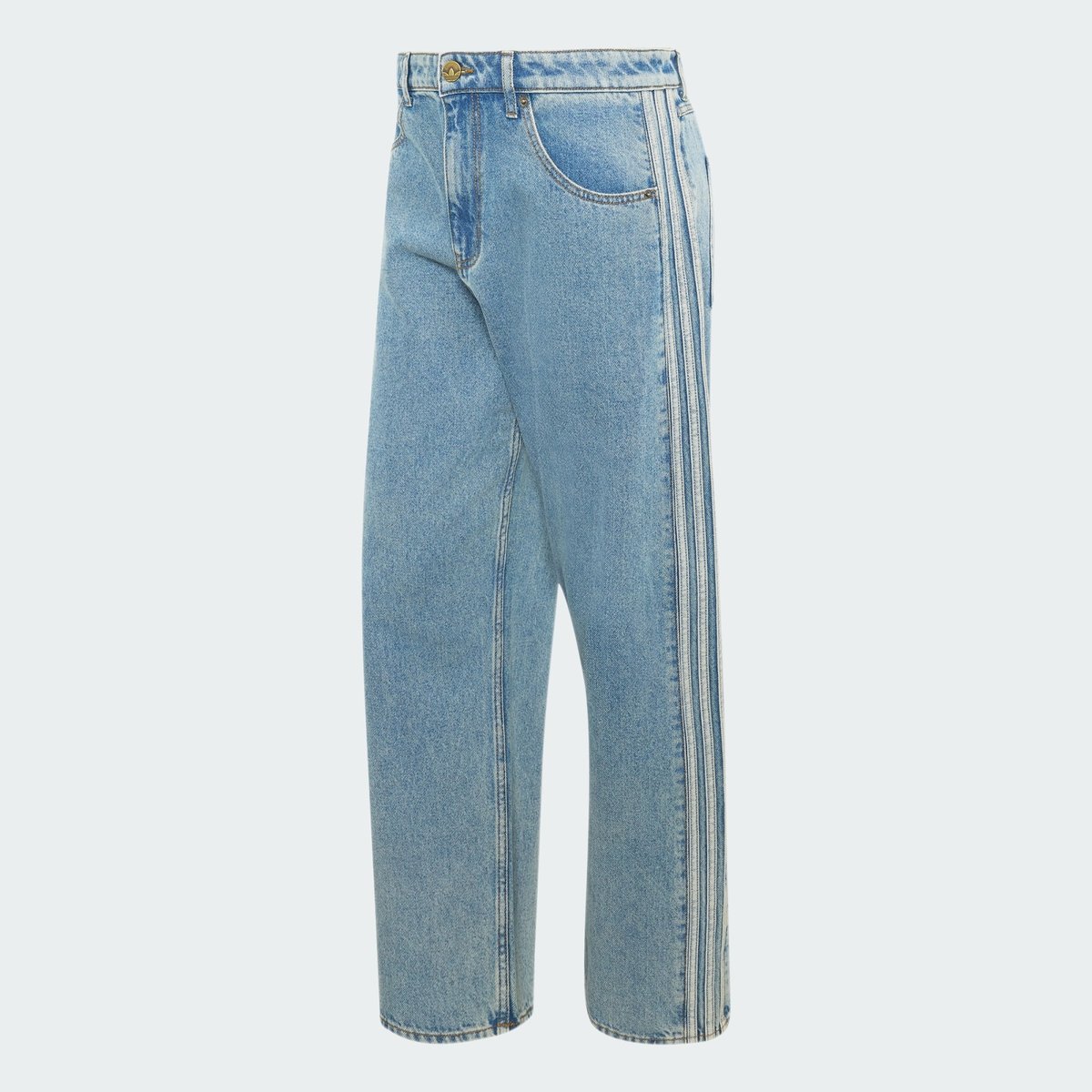 Jean Jambes Droites Taille Mi-Haute Denim Firebird Adicolor Jean Jambes Droites Taille Mi-Haute Denim Firebird Adicolor worn blue denim, adidas Originals