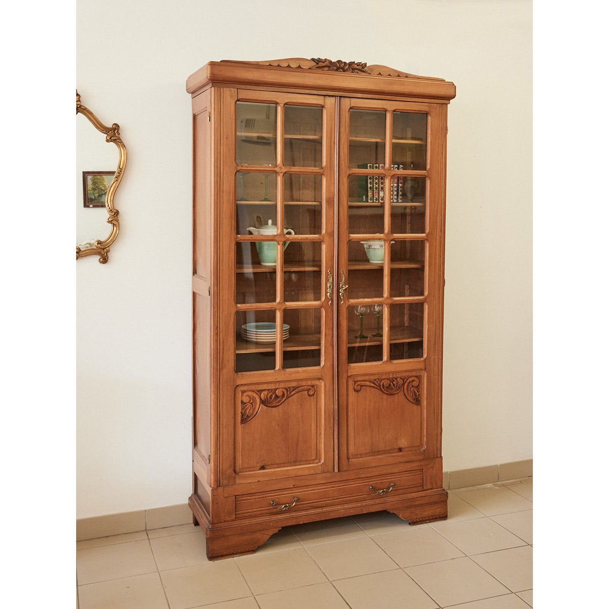 Vitrine Art déco en bois Victoria N°1288 - Bon état transparent, DEBONGOUT