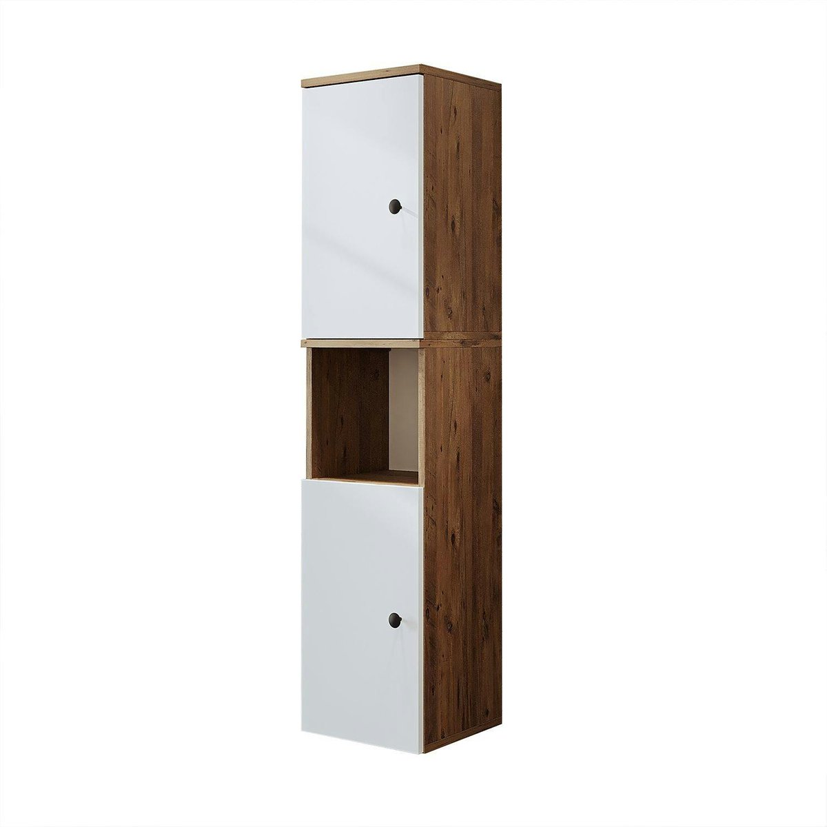 Colonne salle de bains suspendue 2 portes RILL blanc, PIER IMPORT