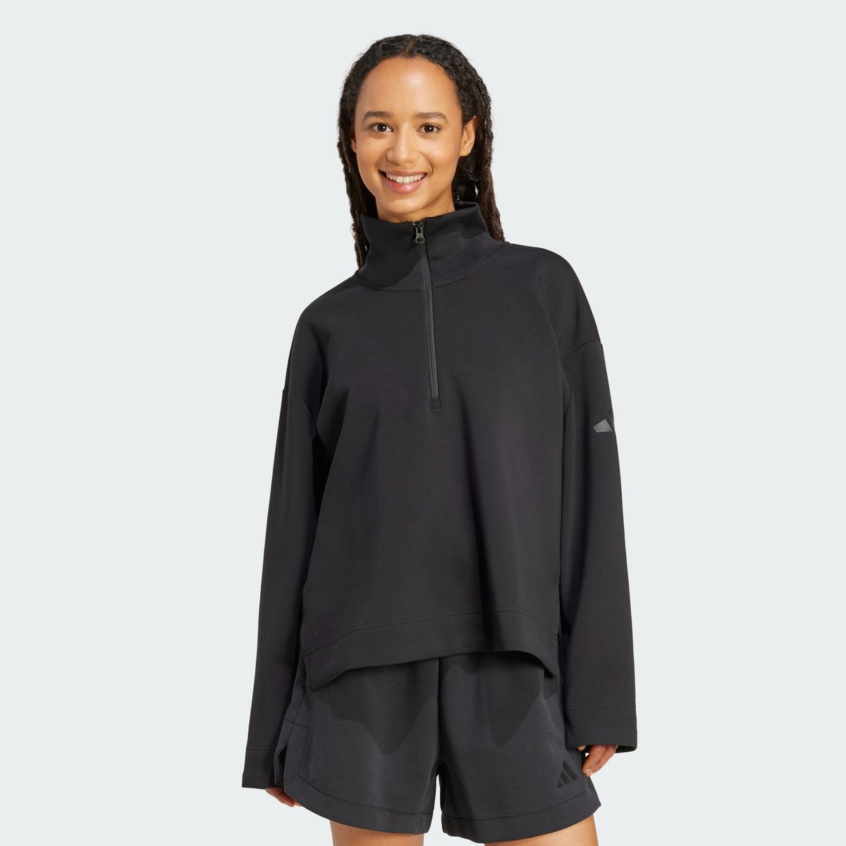 Haut Zip 1/4 Soft Lux Haut Zip 1/4 Soft Lux black, ADIDAS SPORTSWEAR
