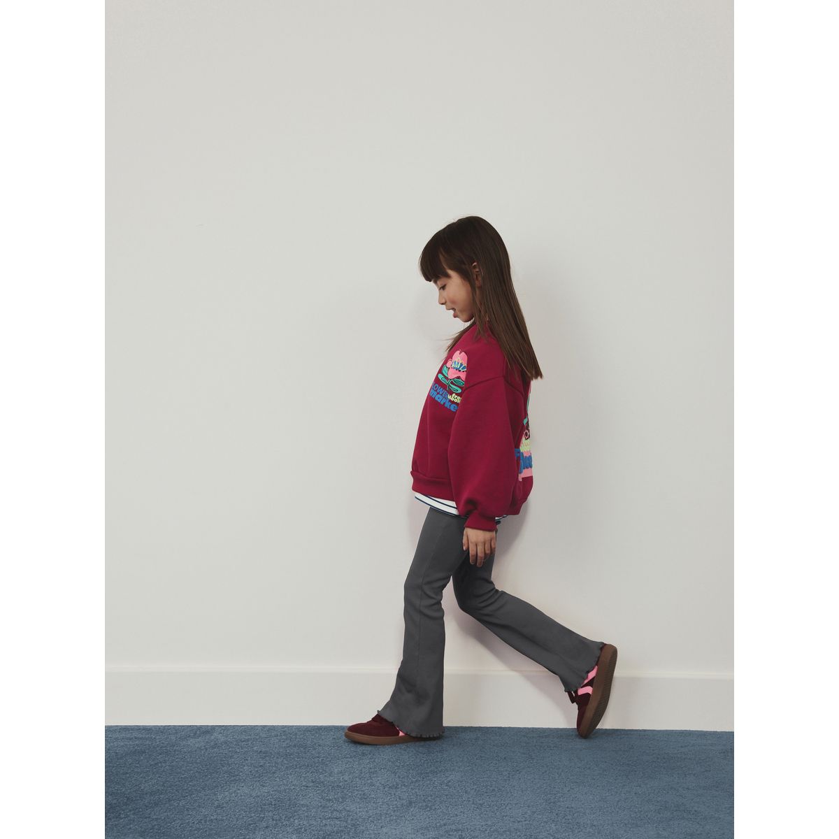 Ensemble legging évasé et sweat fleur rose baie, NEXT