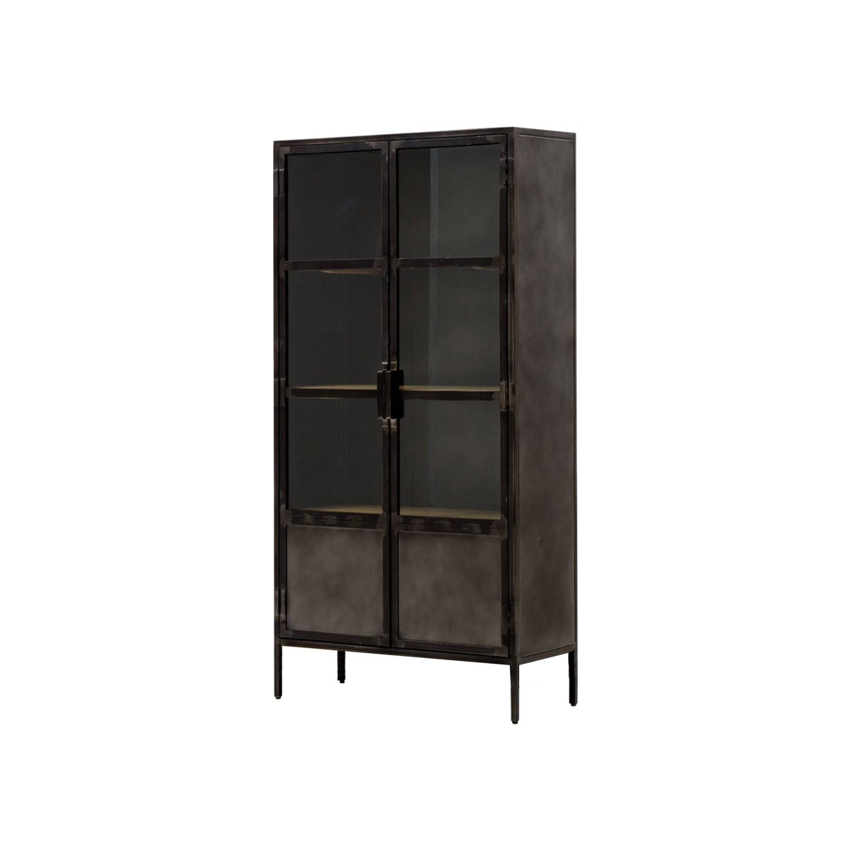 Vitrine haute en métal  LOCKER noir, MADE IN MEUBLES 