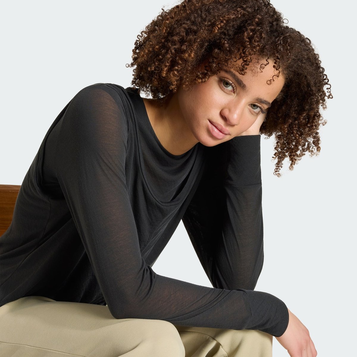 Haut Manches Longues Transparent Soft Lux Haut Manches Longues Transparent Soft Lux black, ADIDAS SPORTSWEAR