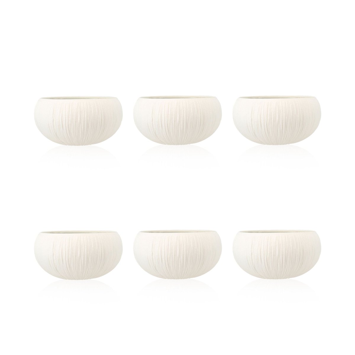 Lot de 6 bols en porcelaine 10cm, URUS blanc-bleu, OGO LIVING