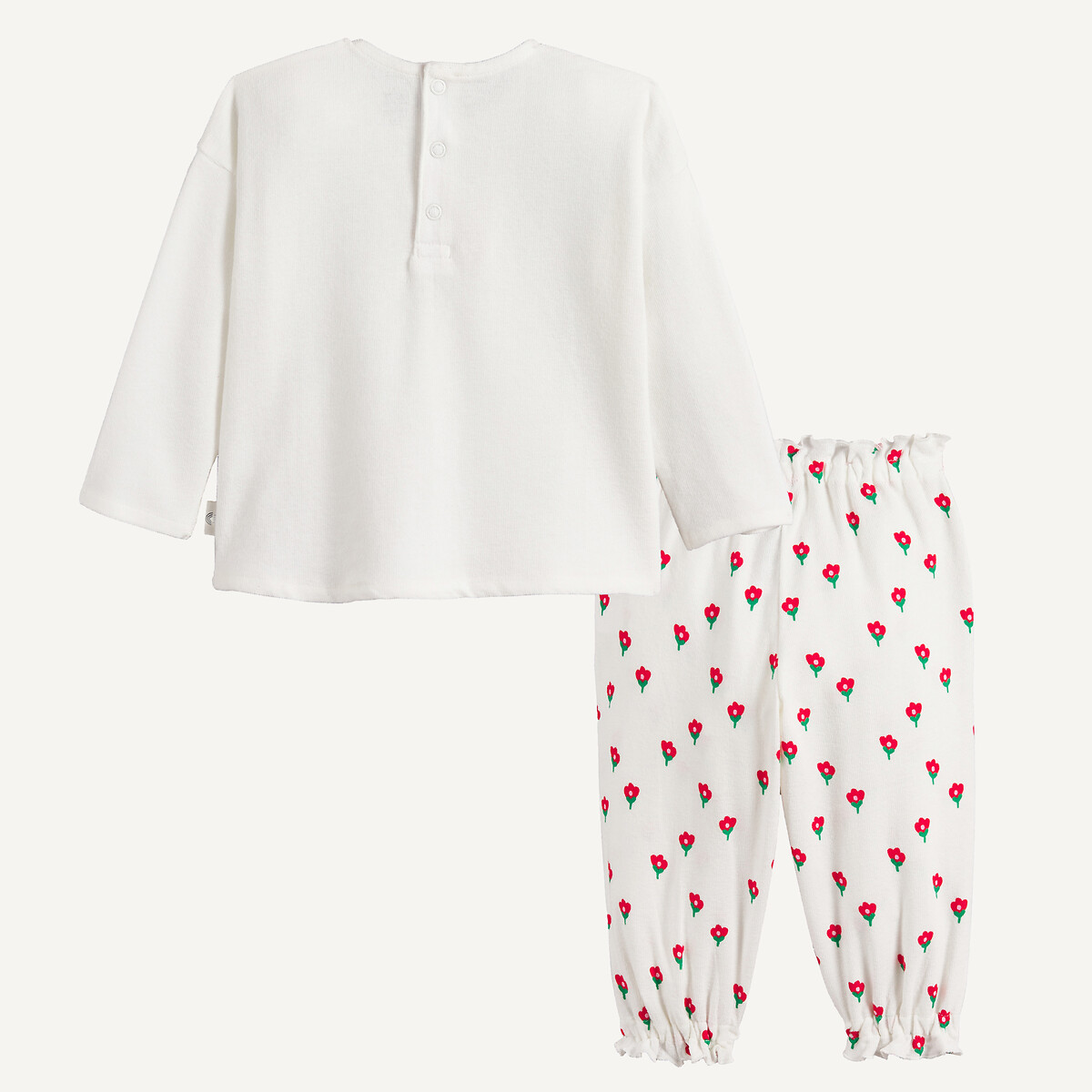 Ensemble bébé floral t-shirt et pantalon imprimé écru, LA REDOUTE COLLECTIONS