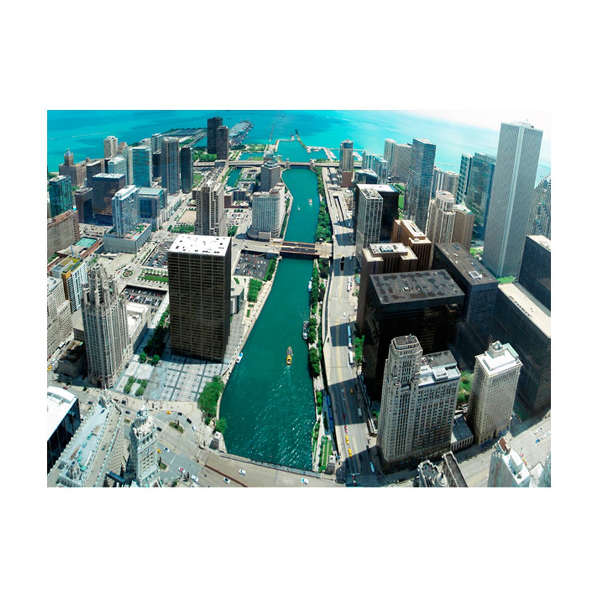 Papier peint intissé panoramique Ville et Architecture Architecture urbaine de Chicago blanc, EDEN