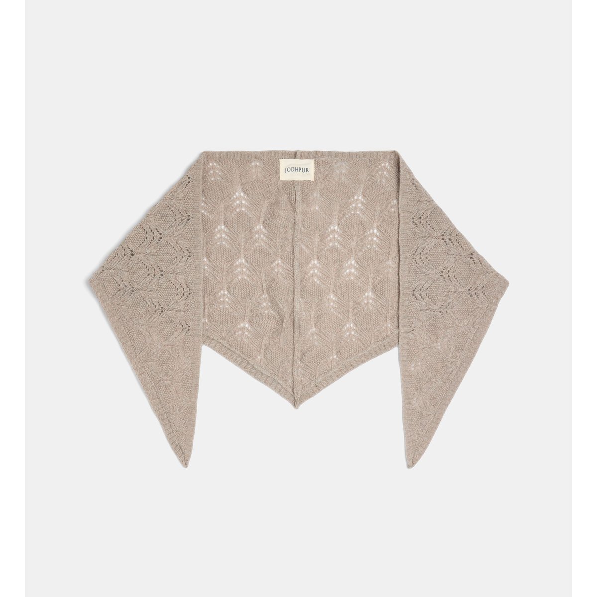 Écharpe châle mady jacquard en laine taupe, JODHPUR