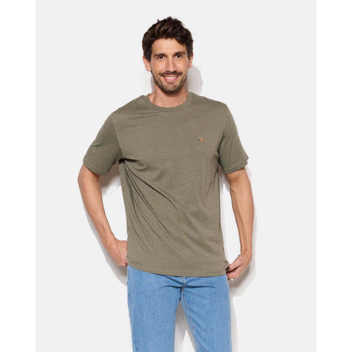 T-Shirt motif devant; brodé T-TOGS kaki, CHEVIGNON