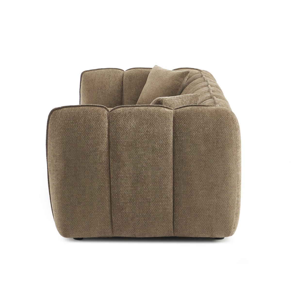 Canapé droit 3 places en tissu MATILDA marron, SORELH