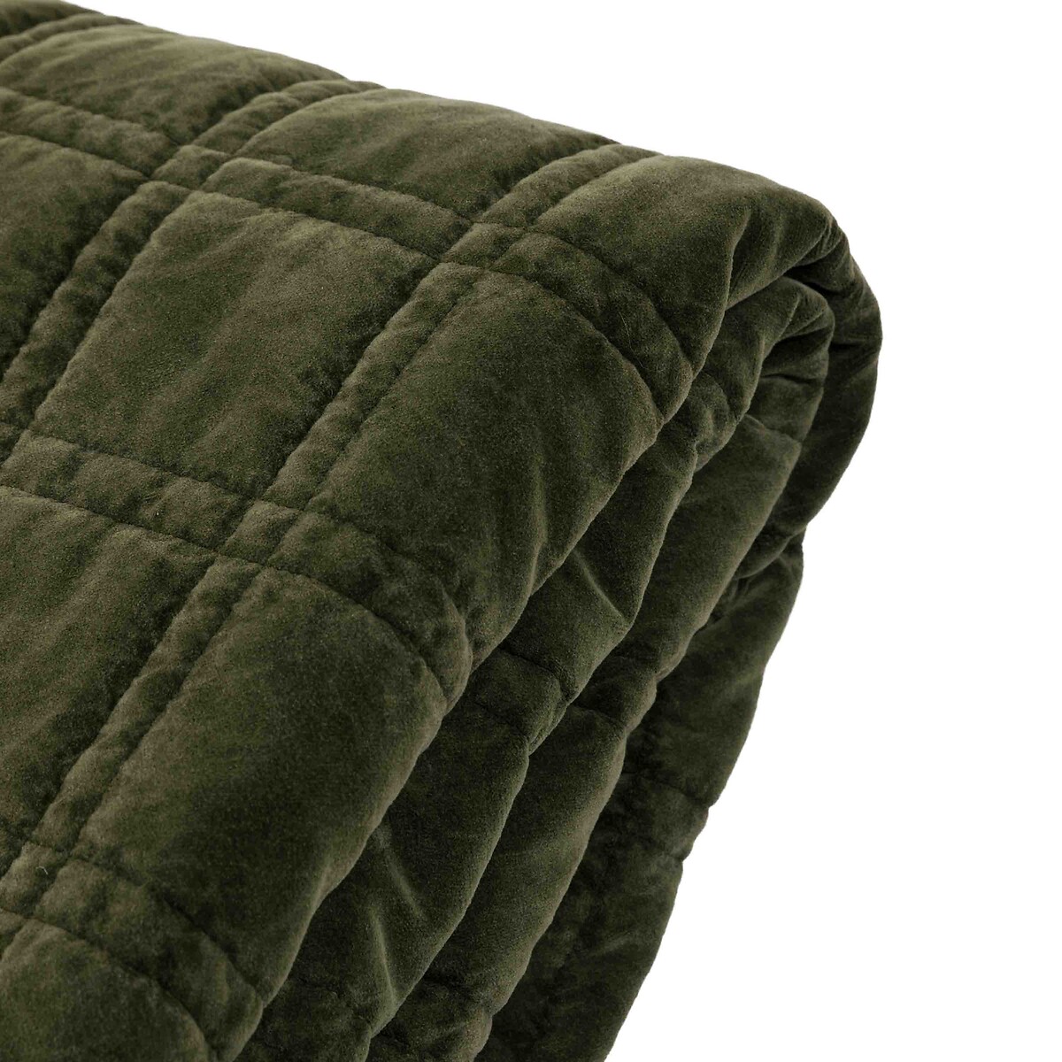 Cotton Velvet Quilted Bedspread olive, ÉDITÉ
