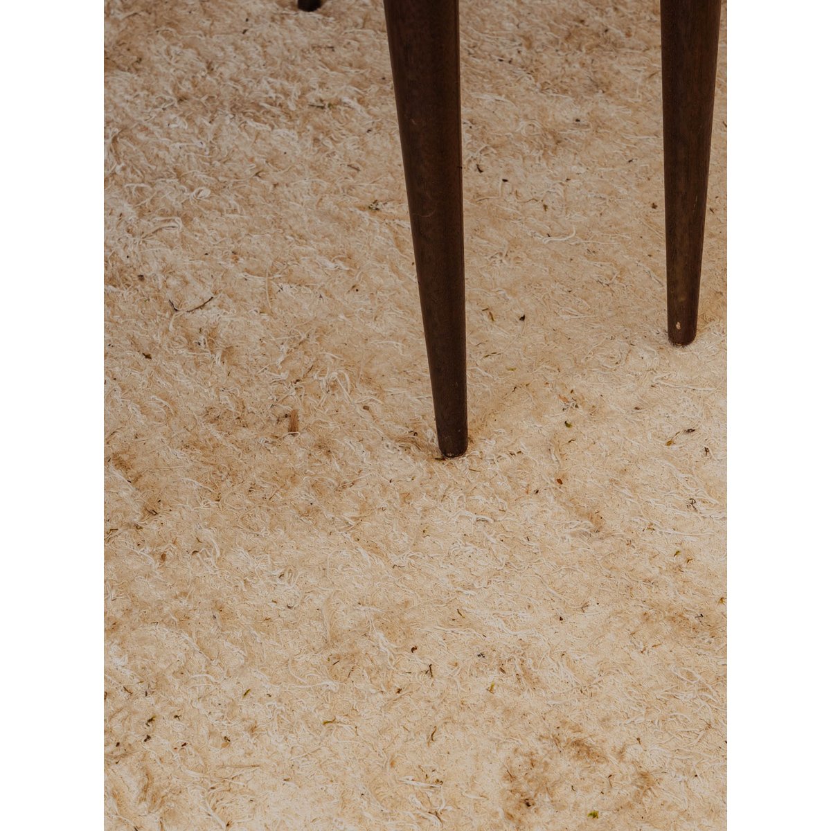 Lot de 6 chaises en bois et tissu rose Alma N°2123 - Bon état bois foncé, DEBONGOUT