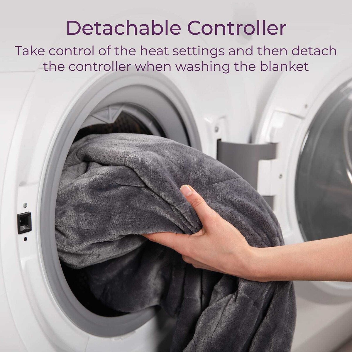Fleece Electric Over Blanket grey, CARMEN