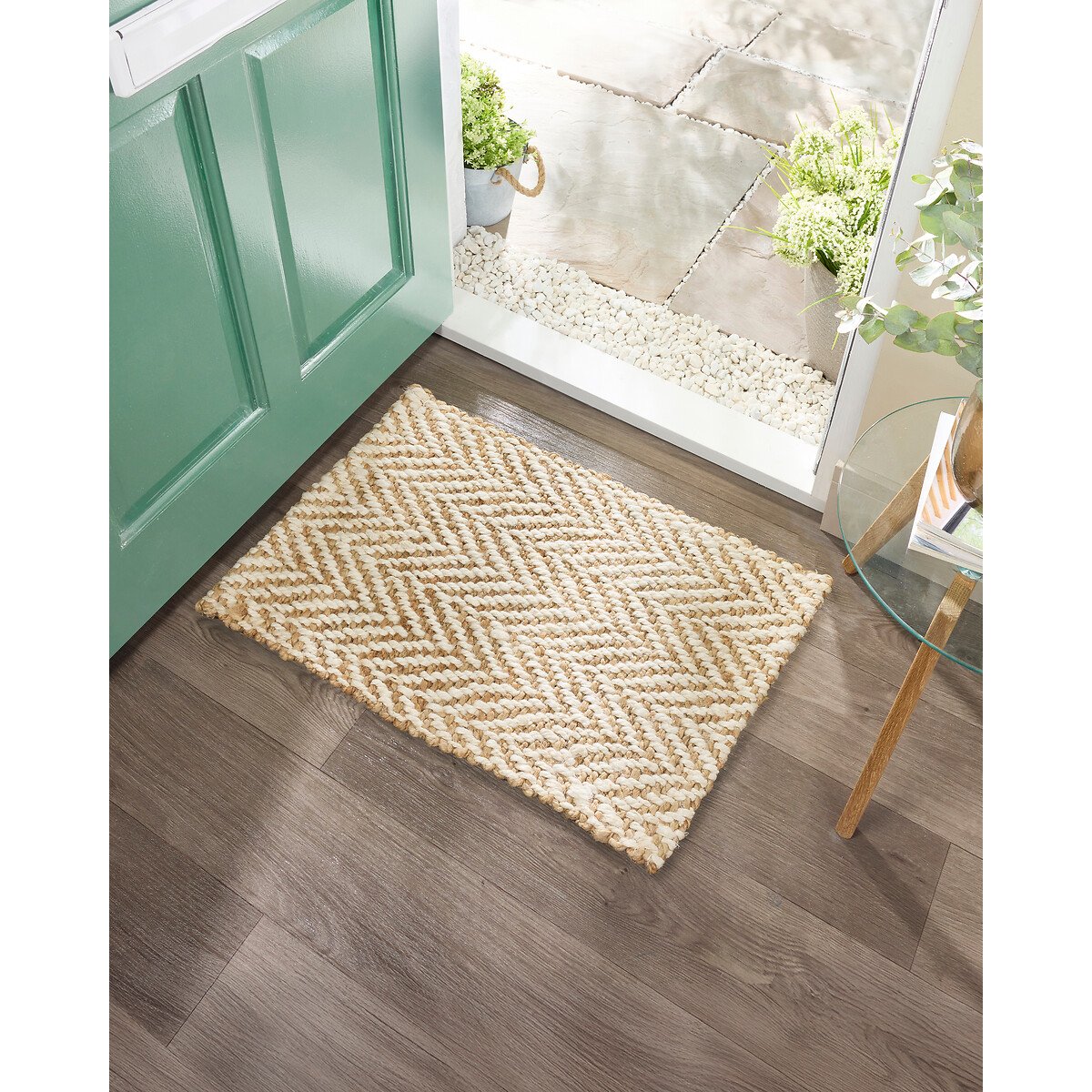 Herringbone Handwoven Jute Doormat natural, SO'HOME