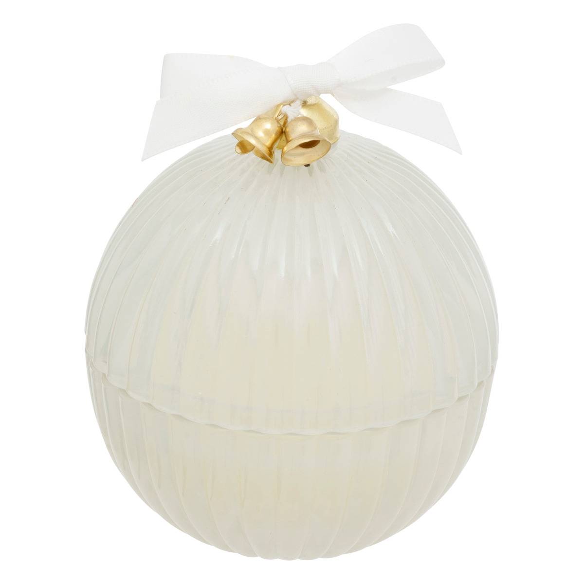Bougie parfumée boule de Noël de Noël 50 g blanc, FEERIC LIGHTS & CHRISTMAS
