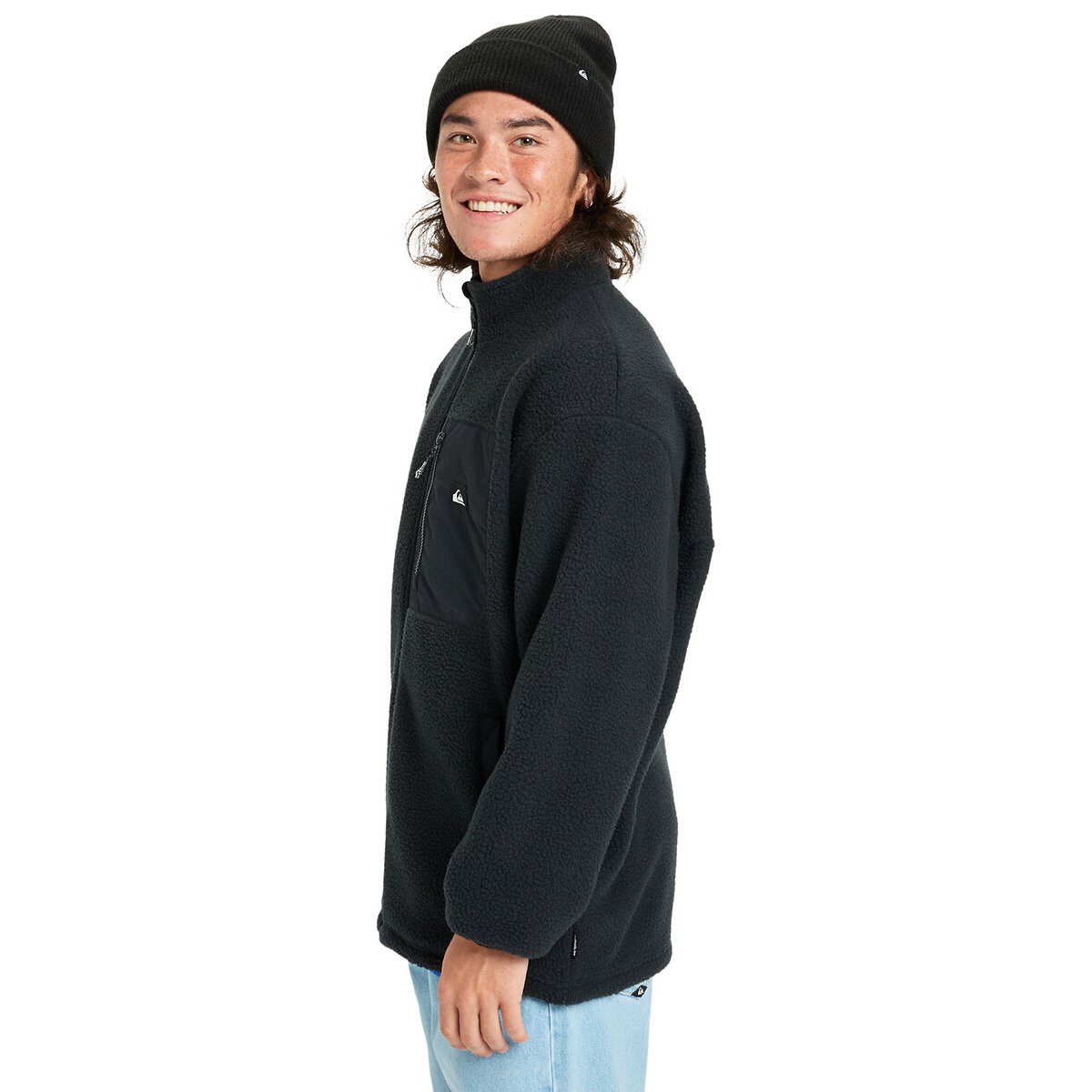 Clean Coast Zip-Up Jumper with High Neck black, QUIKSILVER