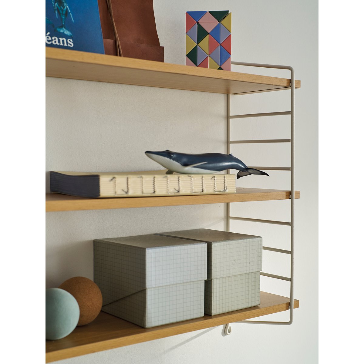 Etagère murale filaire en métal, étagère effet bois blanc, VERTBAUDET