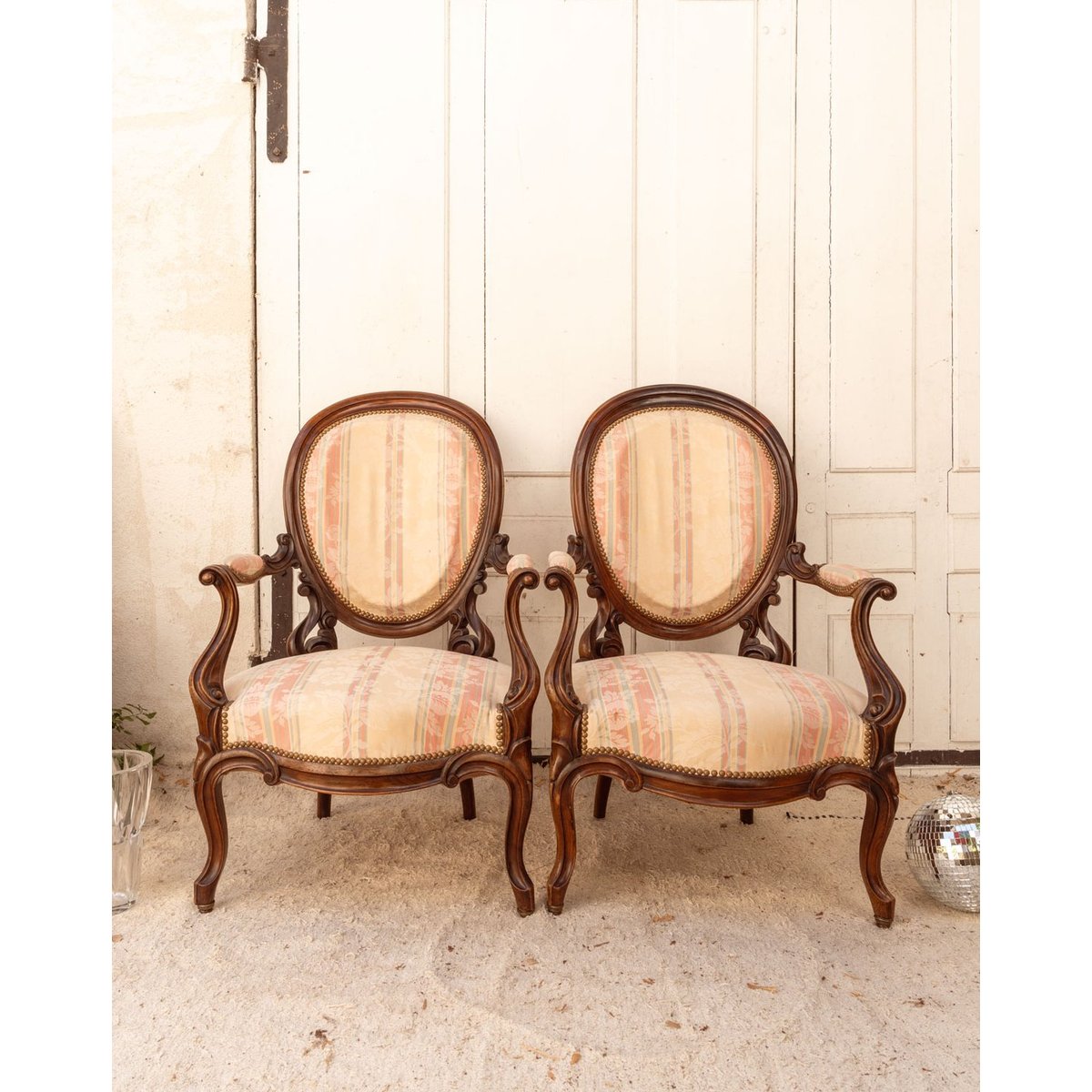 Paire de fauteuils Napoléon III en bois Ernest N°1487 - Bon état bois foncé, DEBONGOUT