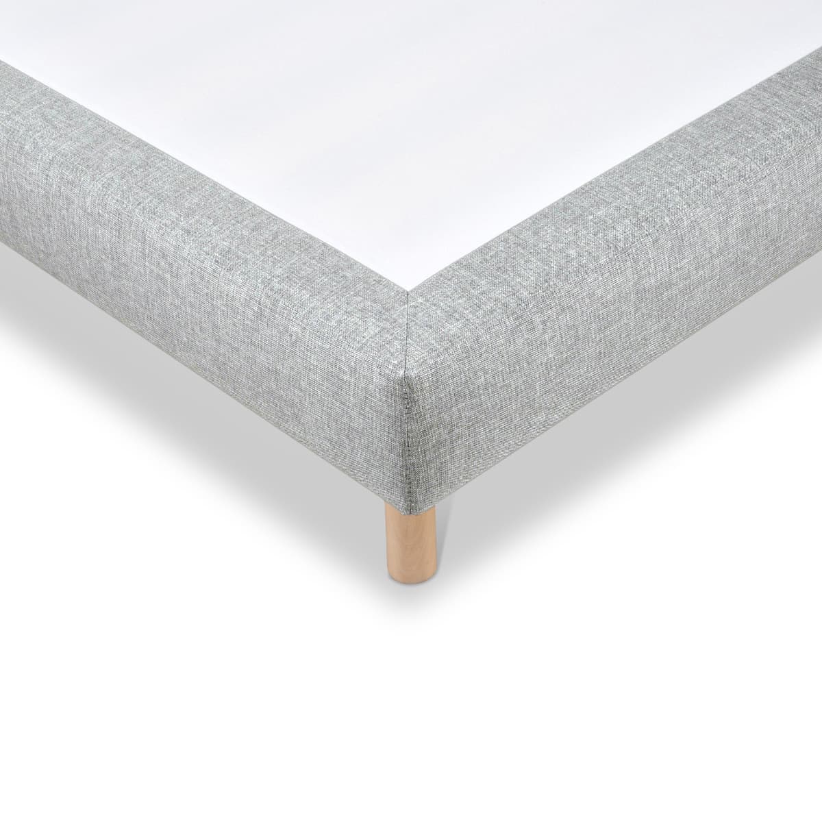 Sommier tapissier Tissu SISAL - gris foncé - 100x200 sable, BELLECOUR