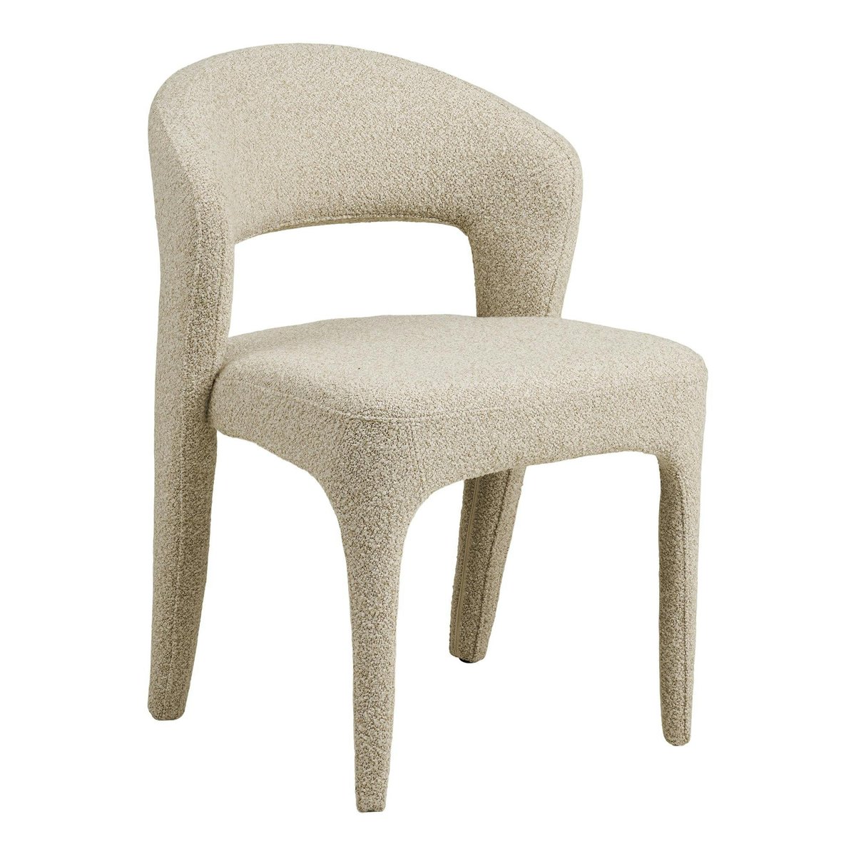 Chaise en tissu bouclette sable (lot de 2) TULSA beige, PIER IMPORT