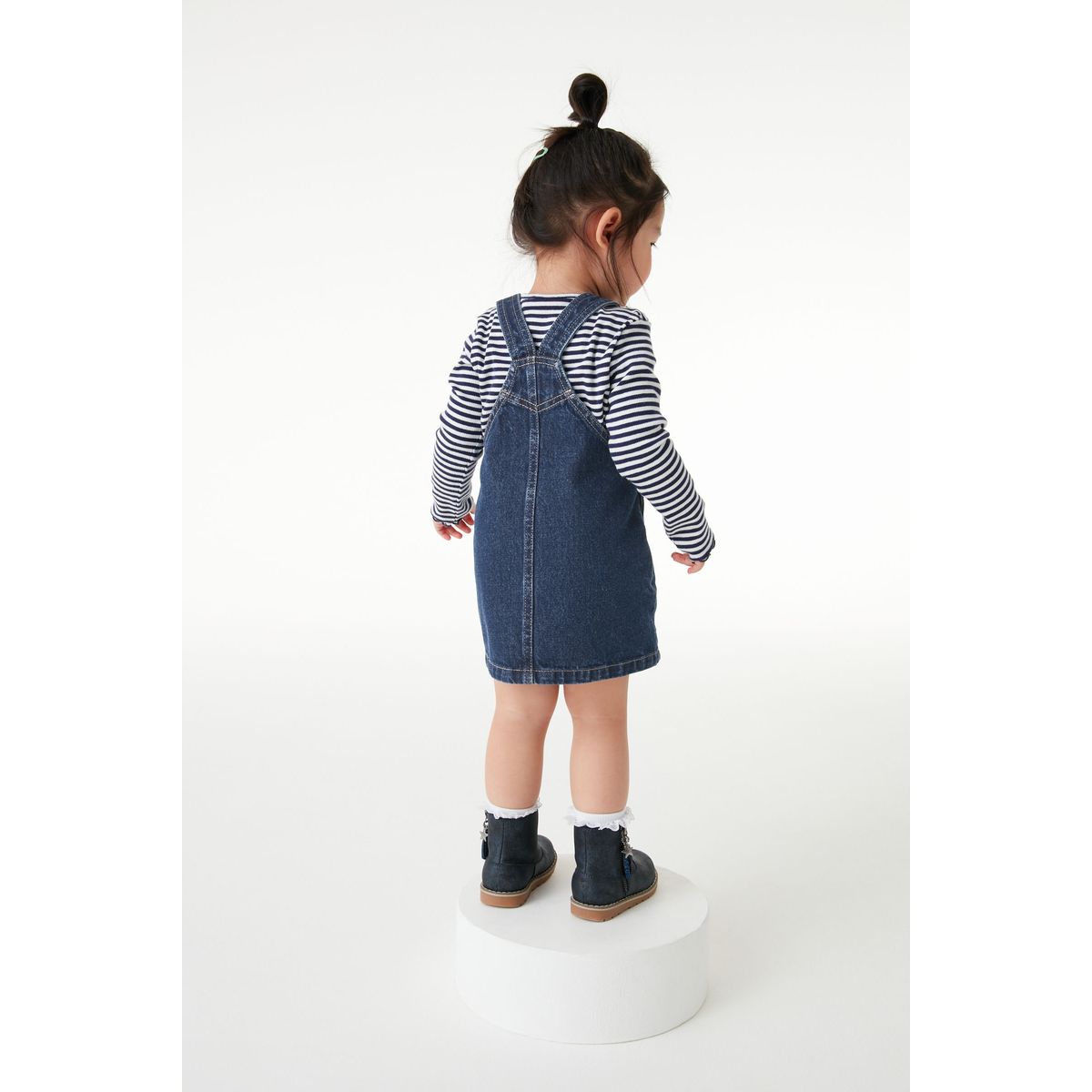 Pinafore Denim Sans Manches bleu indigo, NEXT