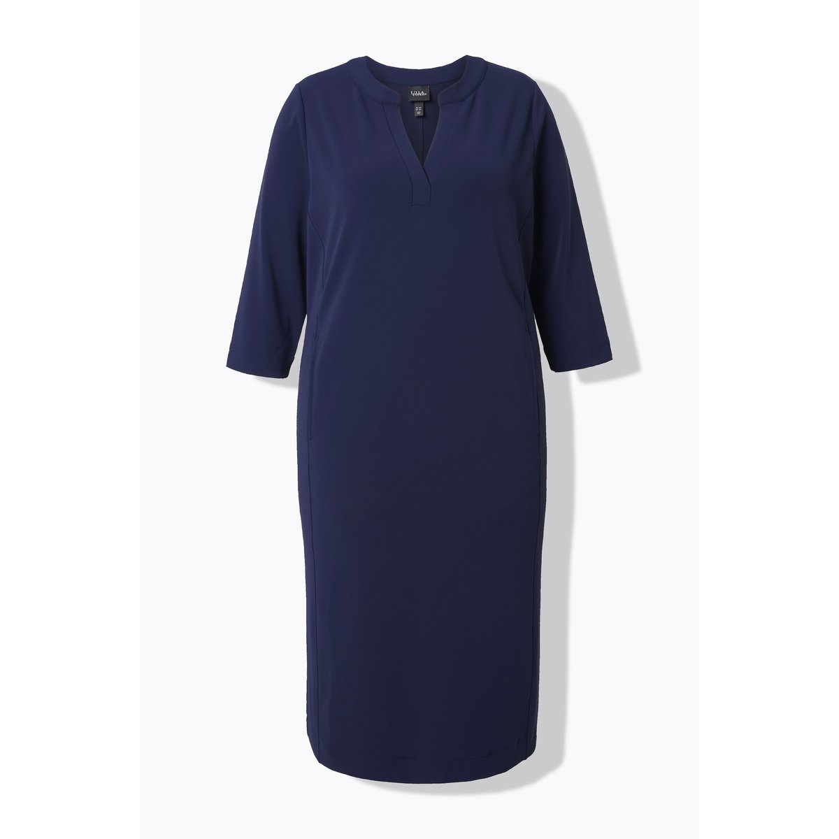 Robe à col tunisien et manches 3/4, poches marine, ULLA POPKEN