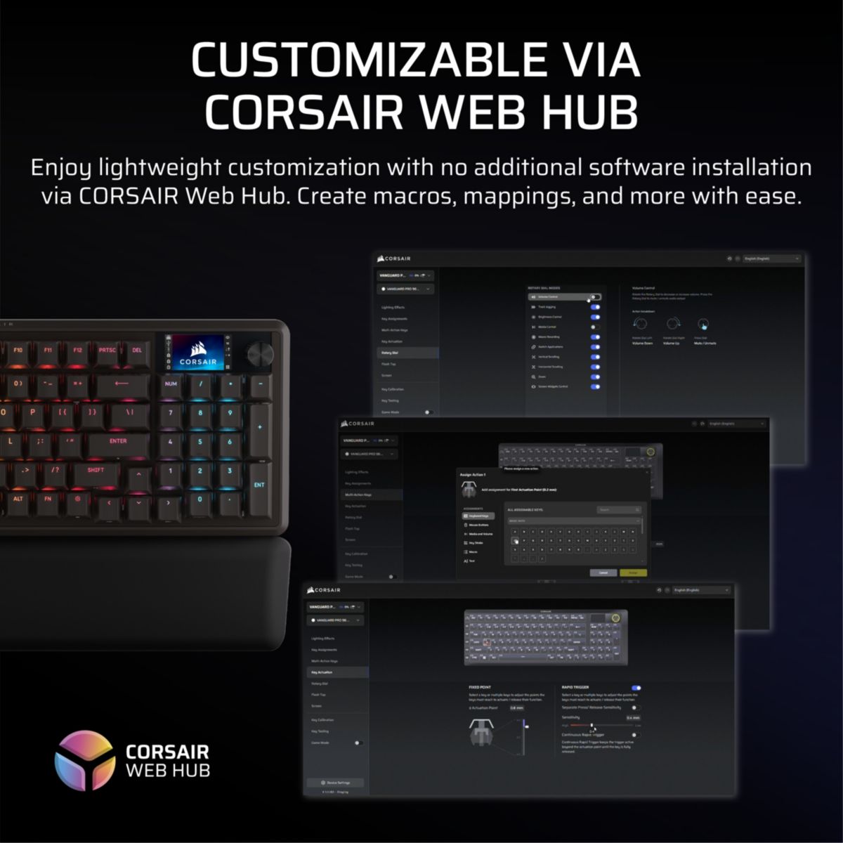 Clavier gamer VANGUARD PRO ONE 96 couleur unique, CORSAIR