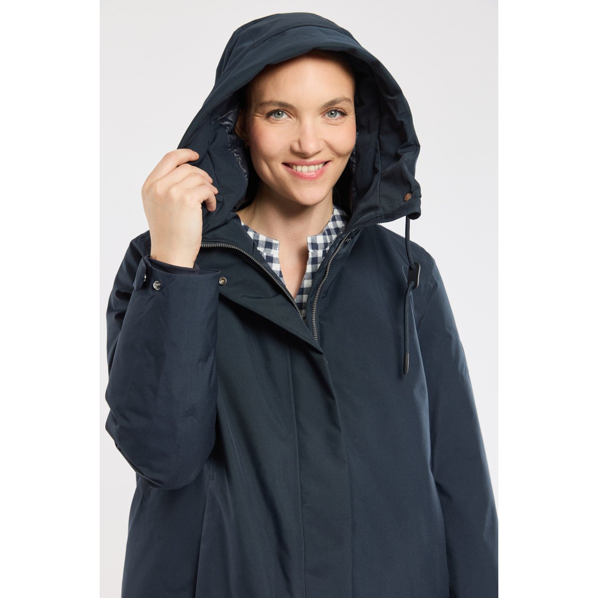 Parka longue BROSKOS - polyester recyclé marine, BERMUDES