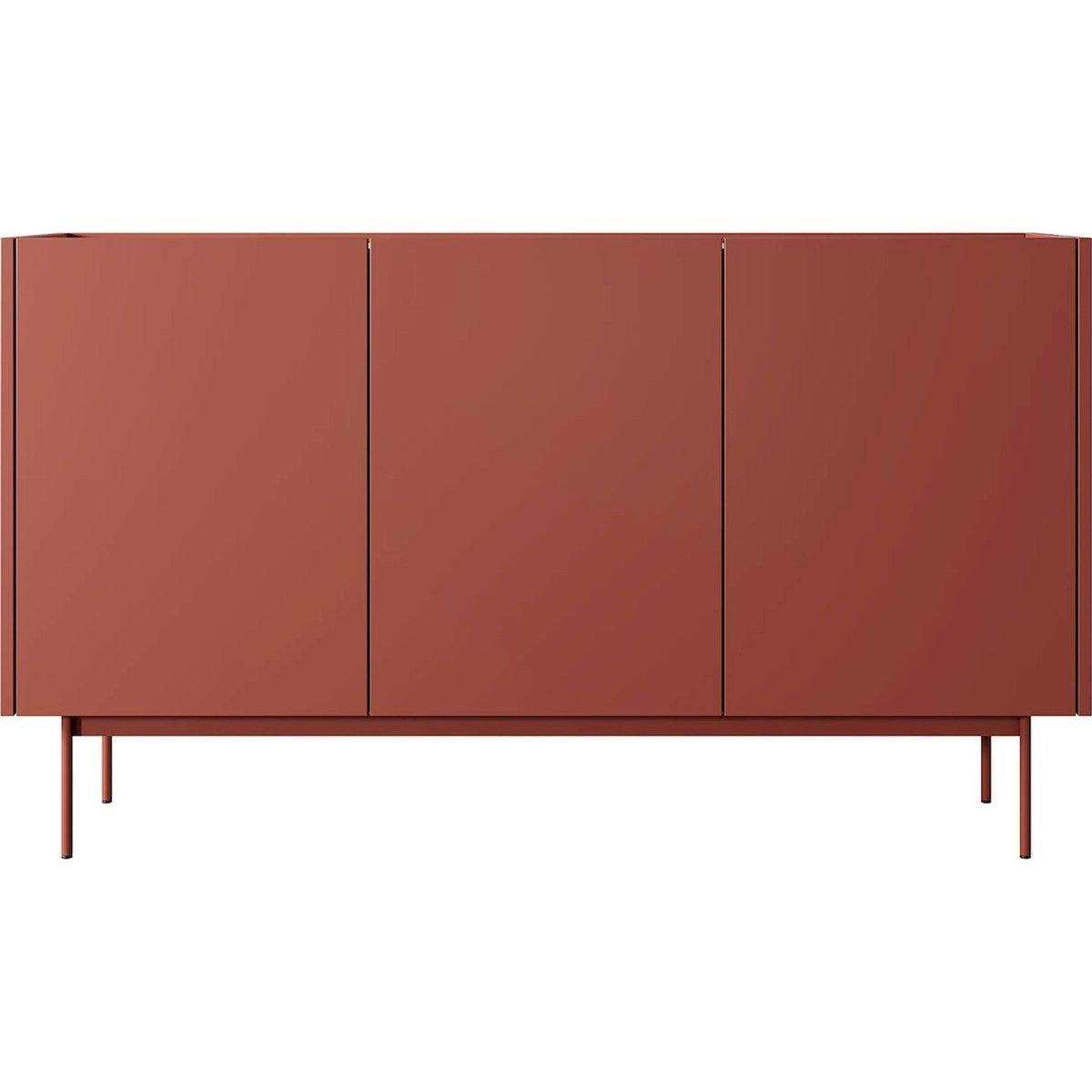 Buffet 3 portes collection COLOR brique et chêne linea, RECOLLECTION
