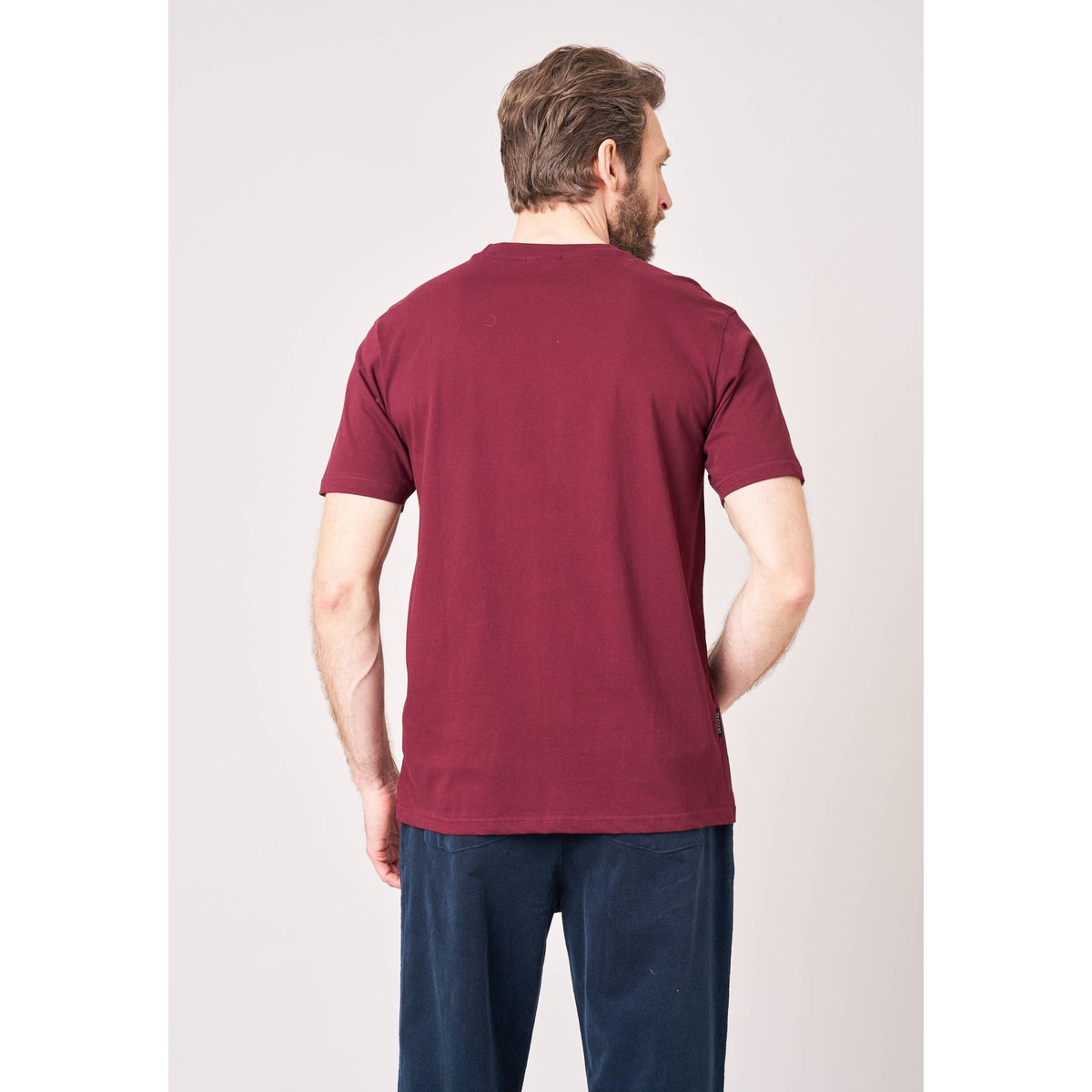 T-shirt confort homme en 100% coton imprimé chien lunettes LOYALTY merlot, DEELUXE